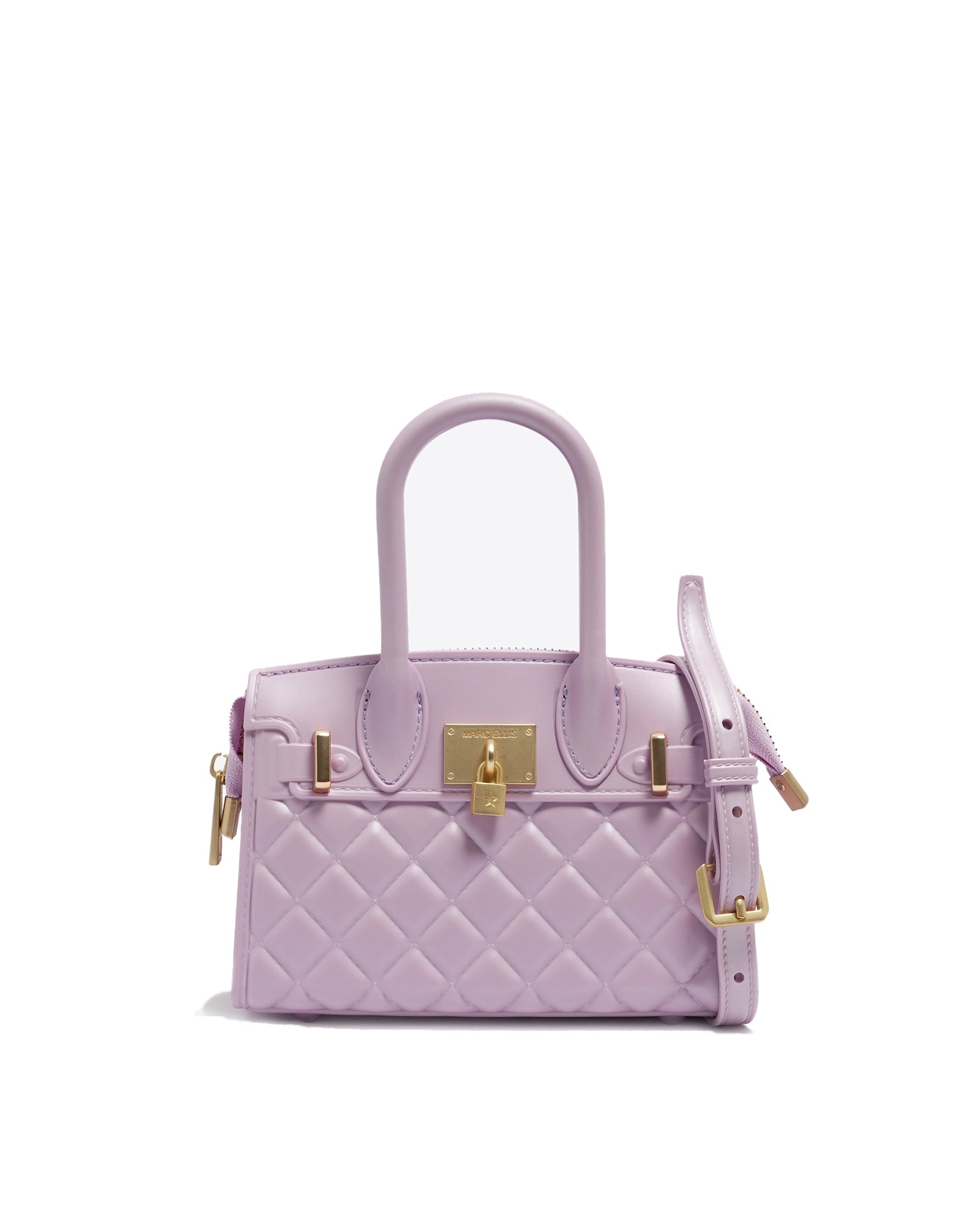Borsa a mano da donna 100% PVC FLAT MINNY-FAIR ORCHID + OFF GOLD Marc Ellis