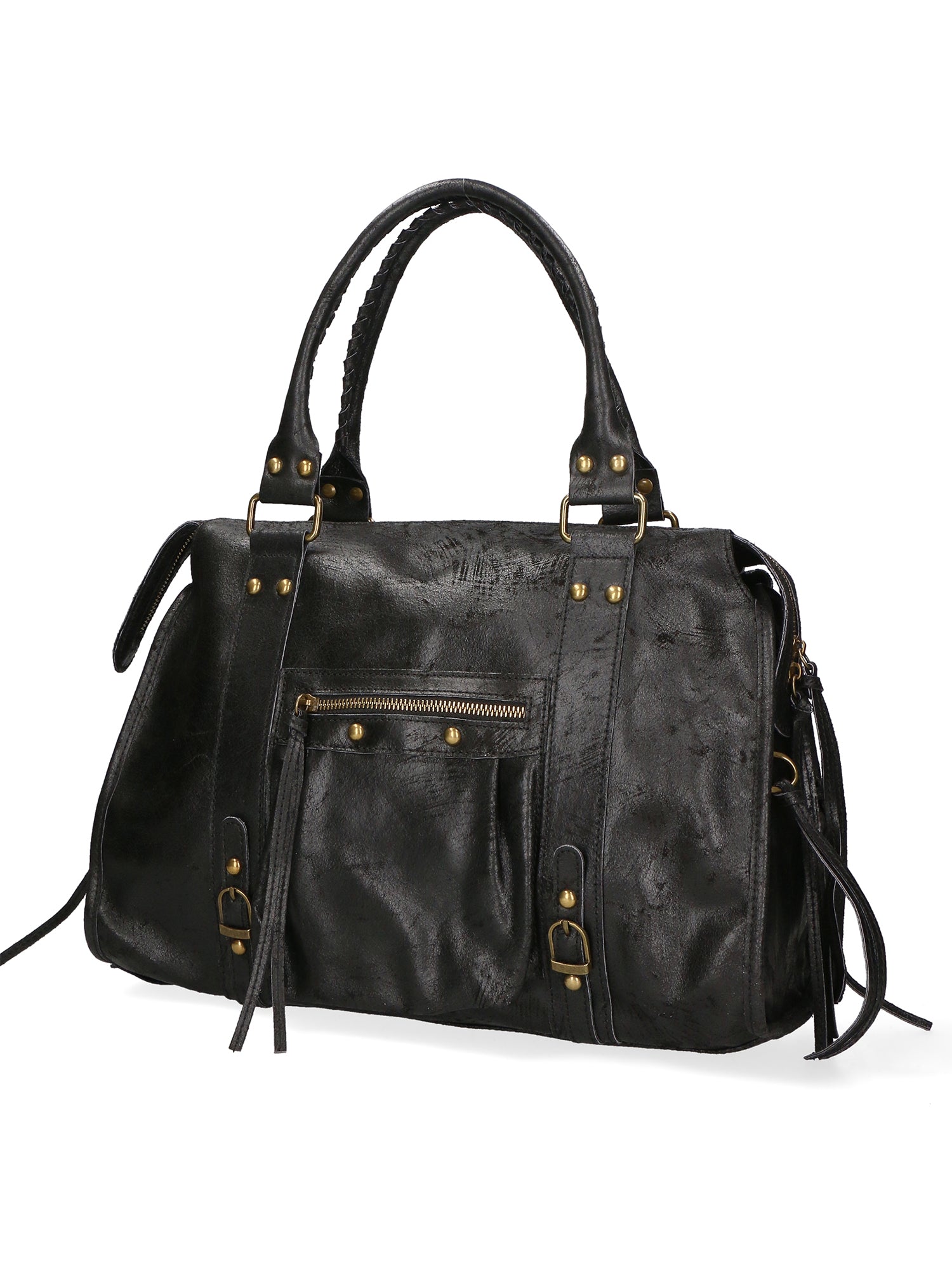 Elara Borsa a spalla da donna Vera pelle 06090-NERO Gave Lux