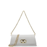 Borsa a spalla da donna Vera pelle 07313-L119 GRIGIO CHIARO Roberta Rossi