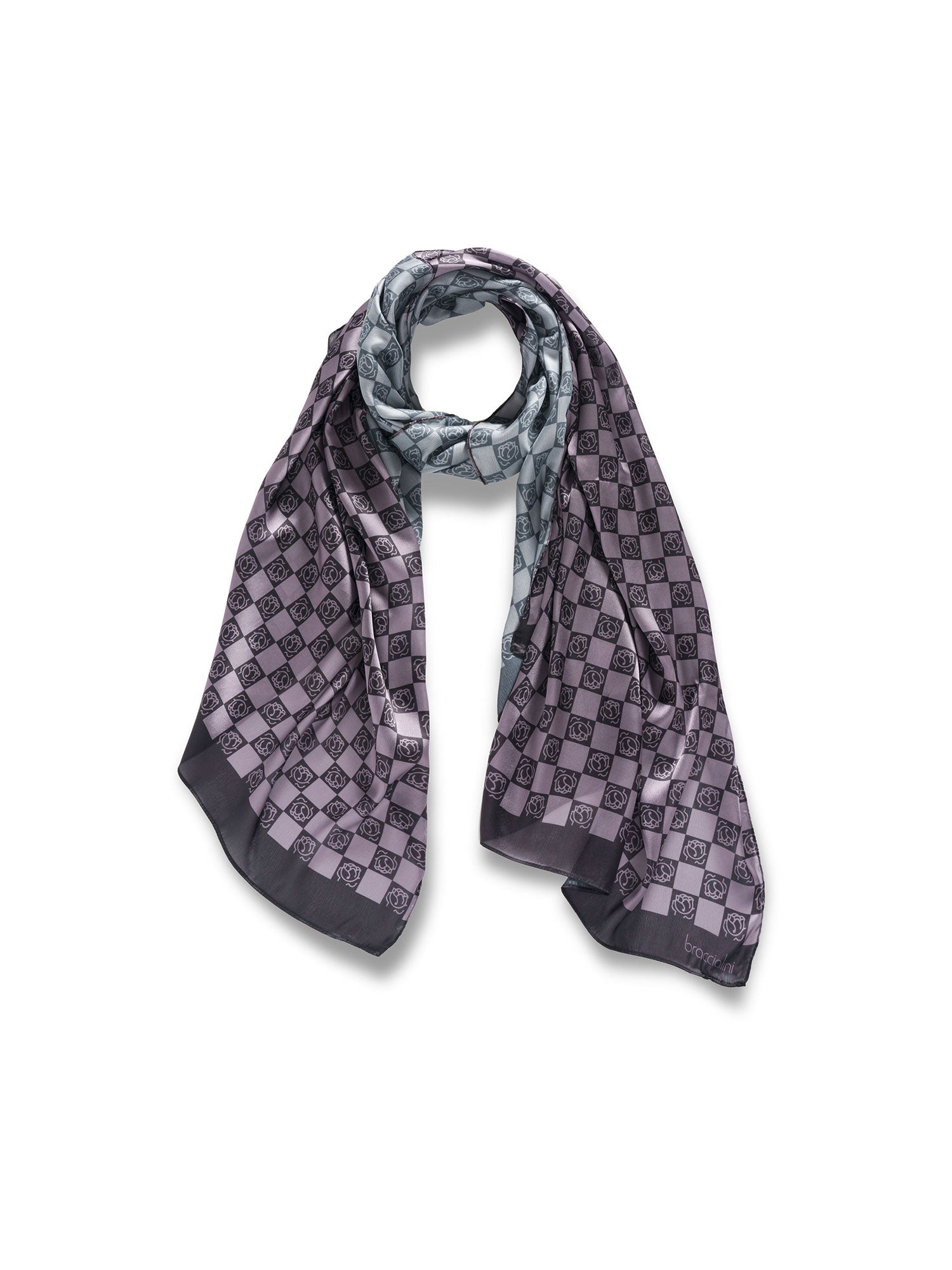 100% Poliestere Foulard da donna Erisma Lux Fashion BFR317-NERO Braccialini