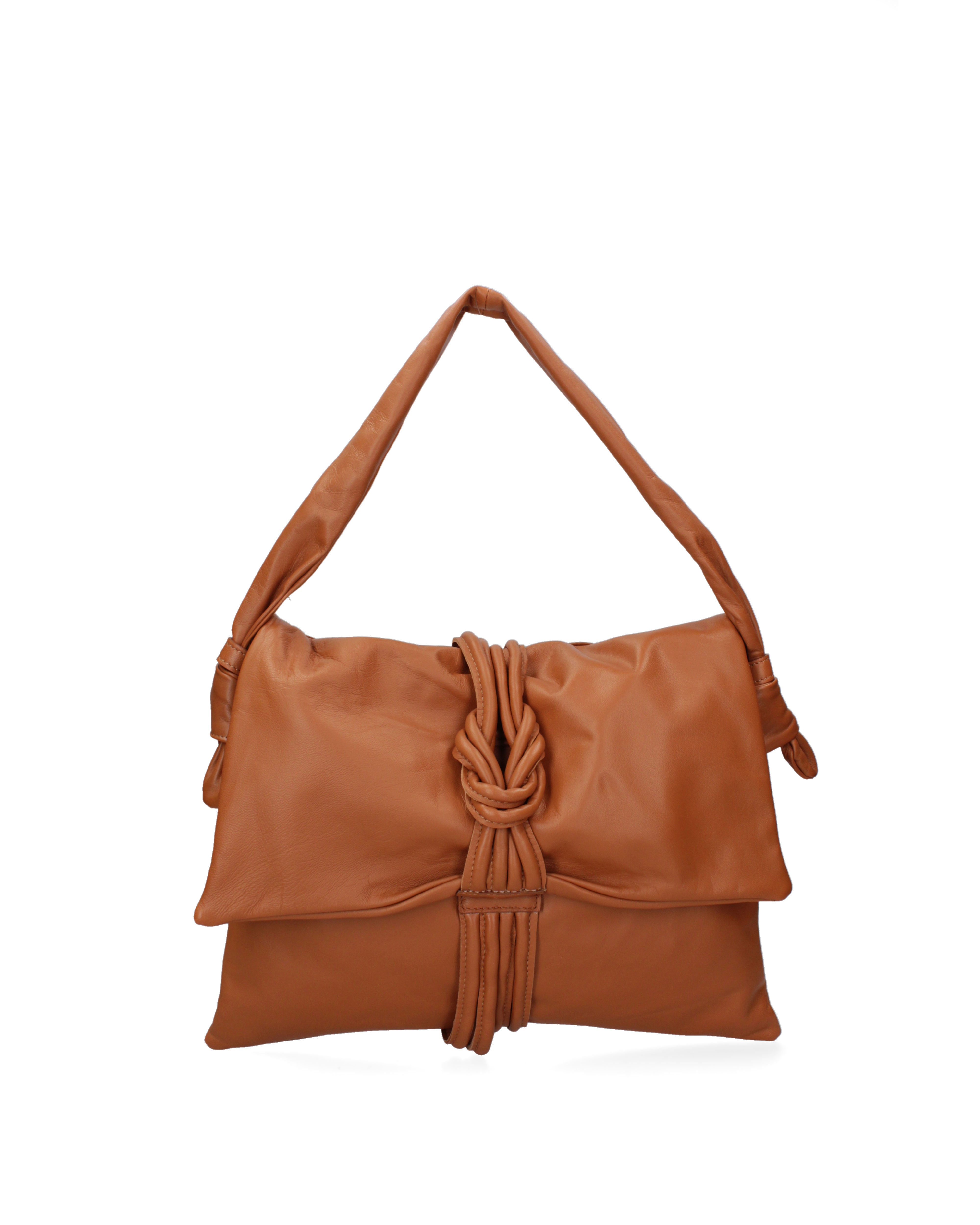 Borsa a spalla da donna Vera pelle 07172-S44 CUOIO Viola Castellani