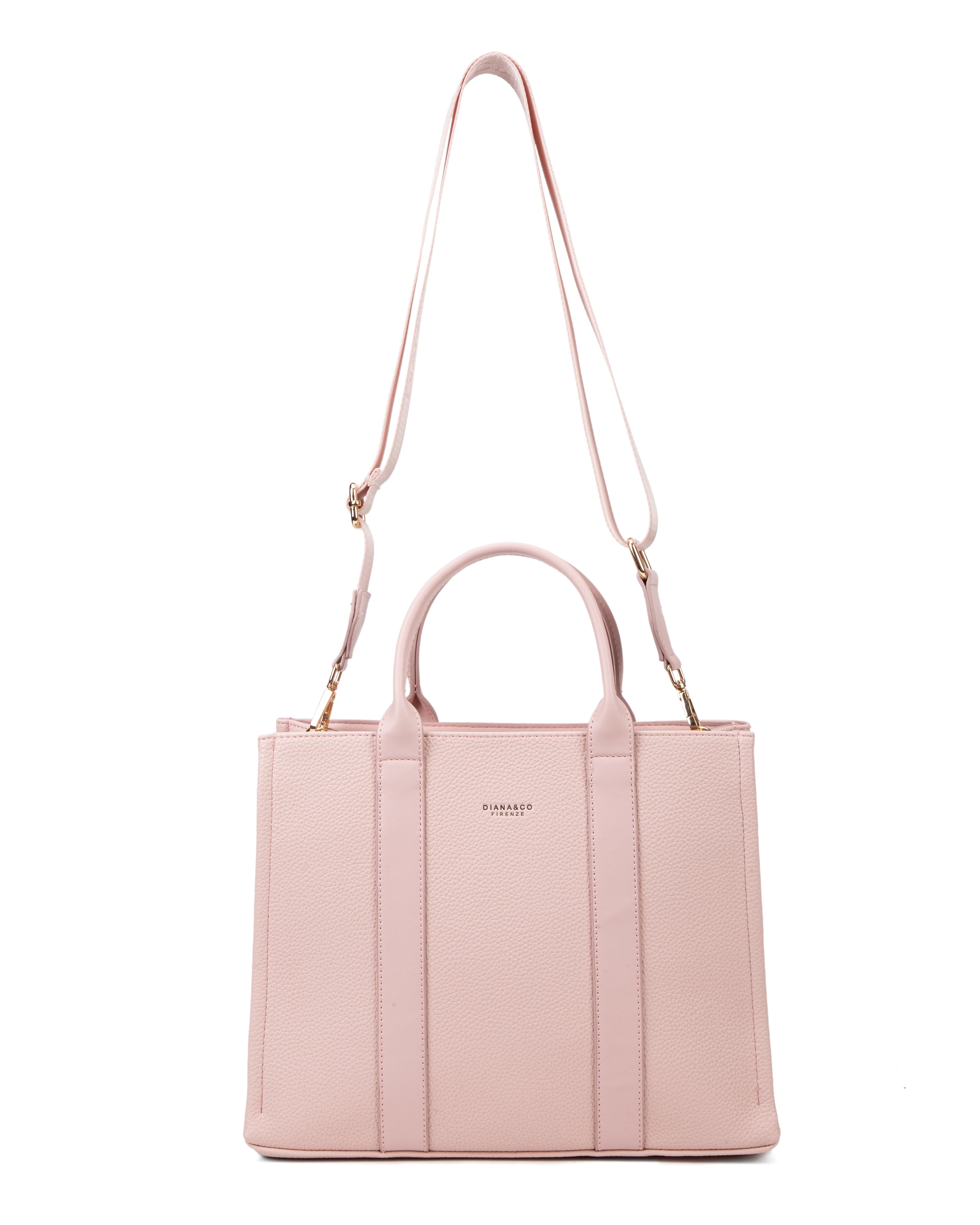 Borsa a mano da donna 100% pelle vegana PU 715-3PT-ROSE Diana&co