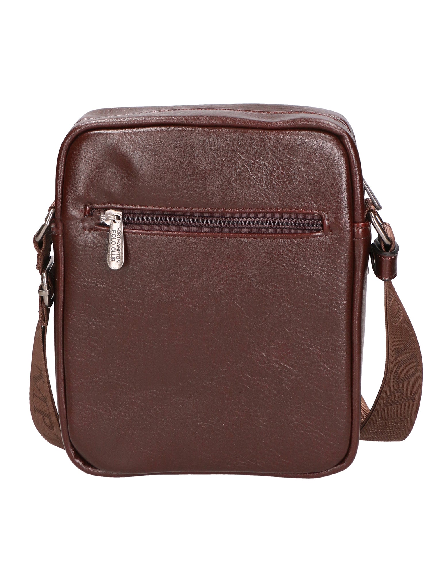 Borsa a tracolla uomo in pelle PU Casual PCL3081-BROWN Northampton Polo Club