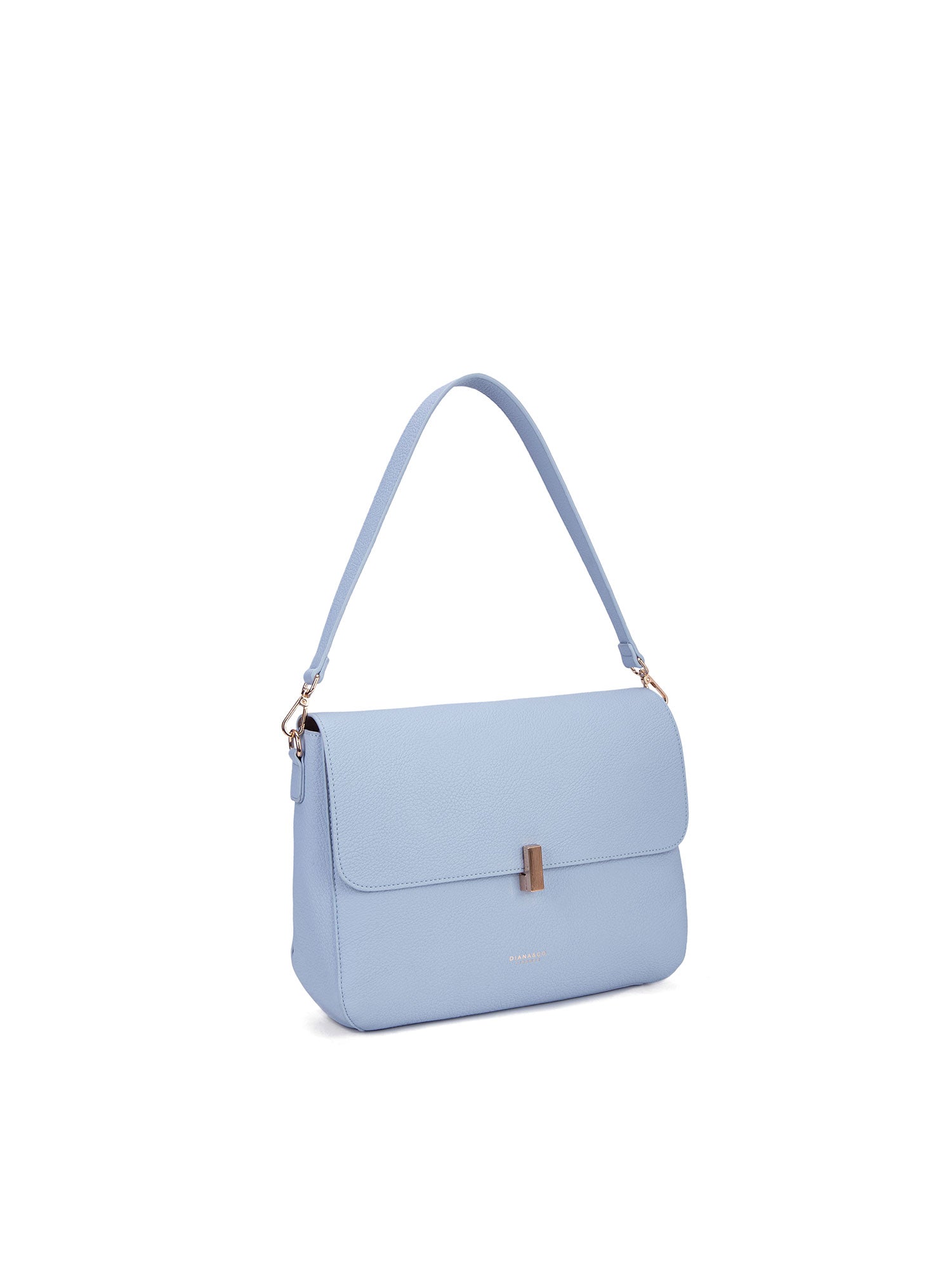 Borsa a spalla da donna 100% pelle vegana PU 740-1PT-SKY BLUE Diana&co
