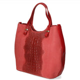 Elda Borsa a mano da donna Vera pelle croco 80046 1-ROSSO Gave Lux