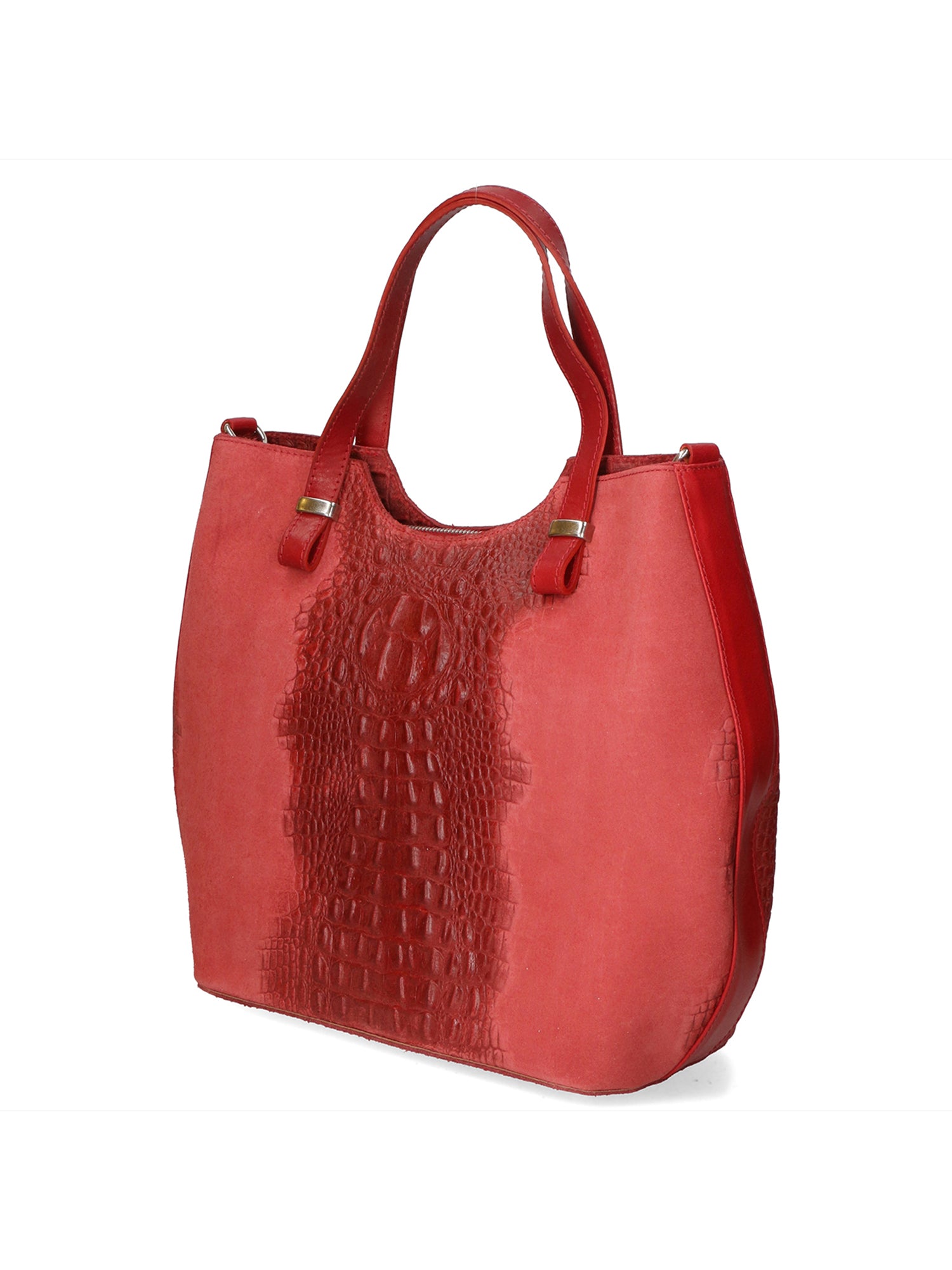 Elda Borsa a mano da donna Vera pelle croco 80046 1-ROSSO Gave Lux