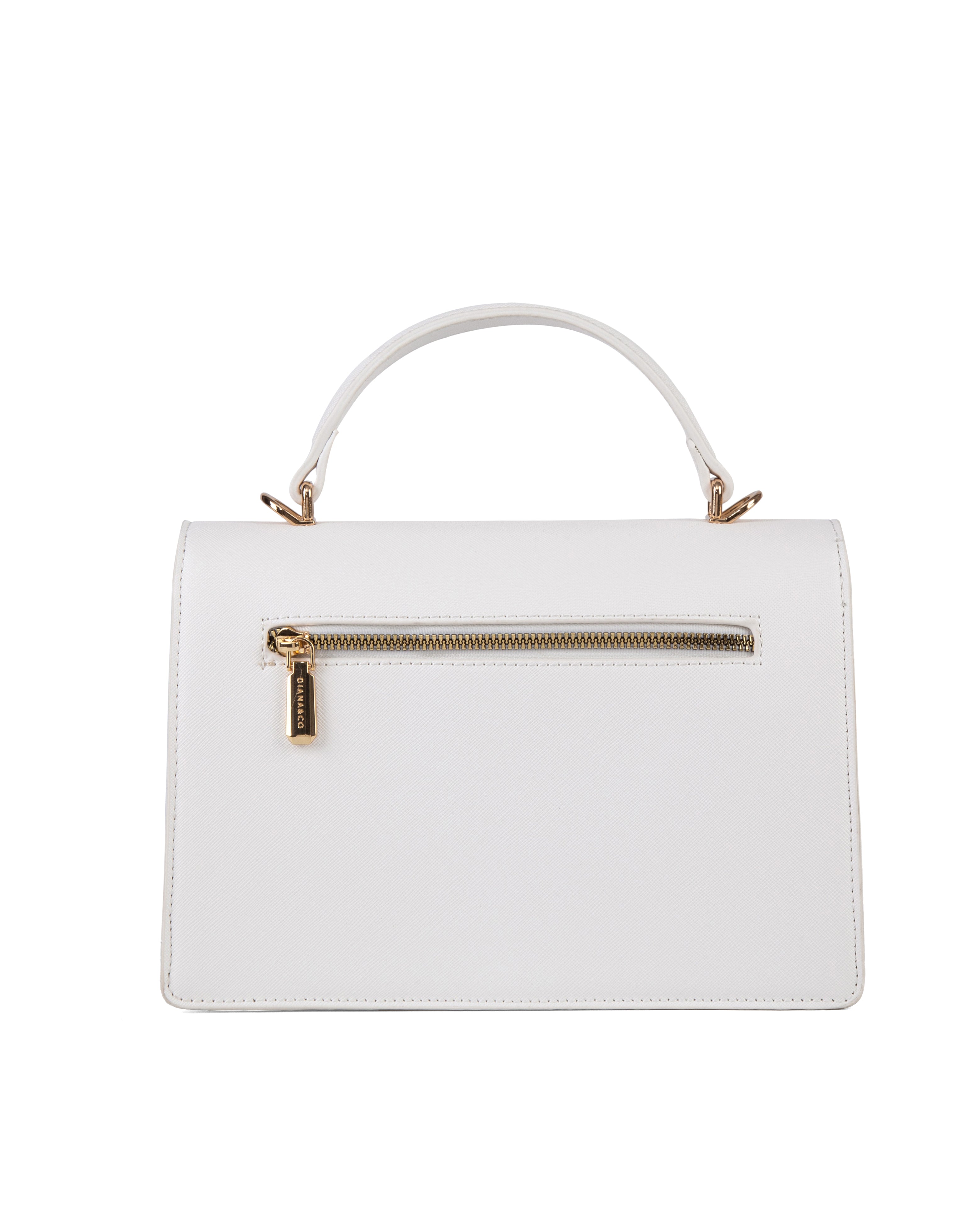 Borsa a mano da donna 100% pelle vegana PU 700-2PT-WHITE Diana&co