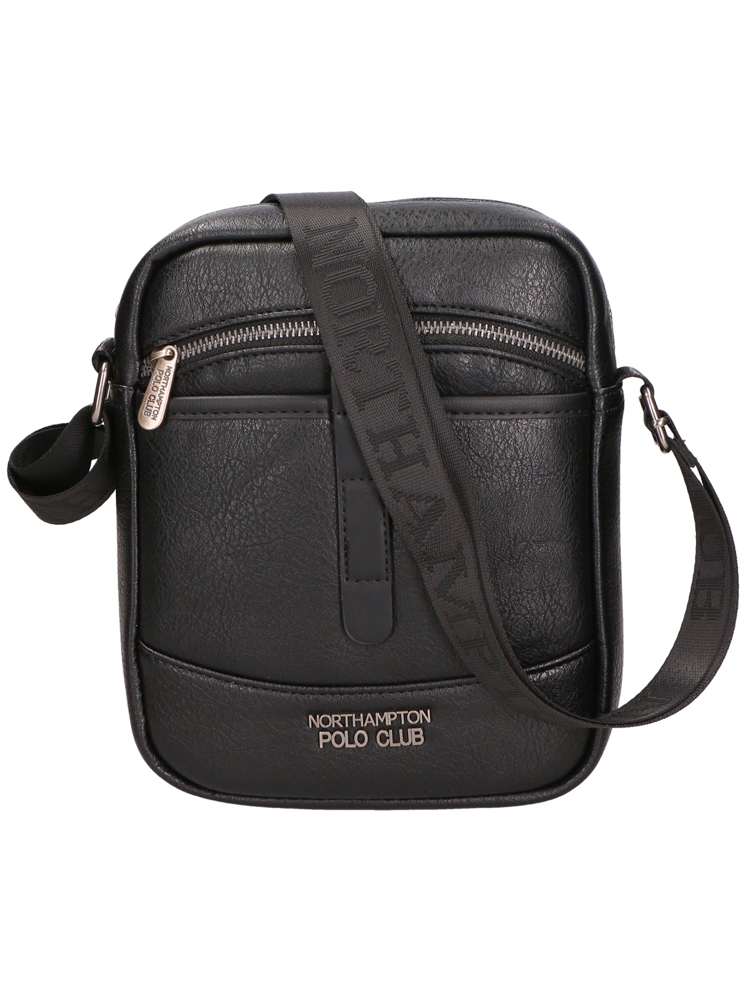 Borsa a tracolla uomo 100% PU Leather PCL3006-BLACK Northampton Polo Club