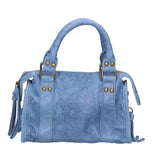 Erisia Borsa a spalla da donna Vera pelle 06091-BLU JEANS Gave Lux