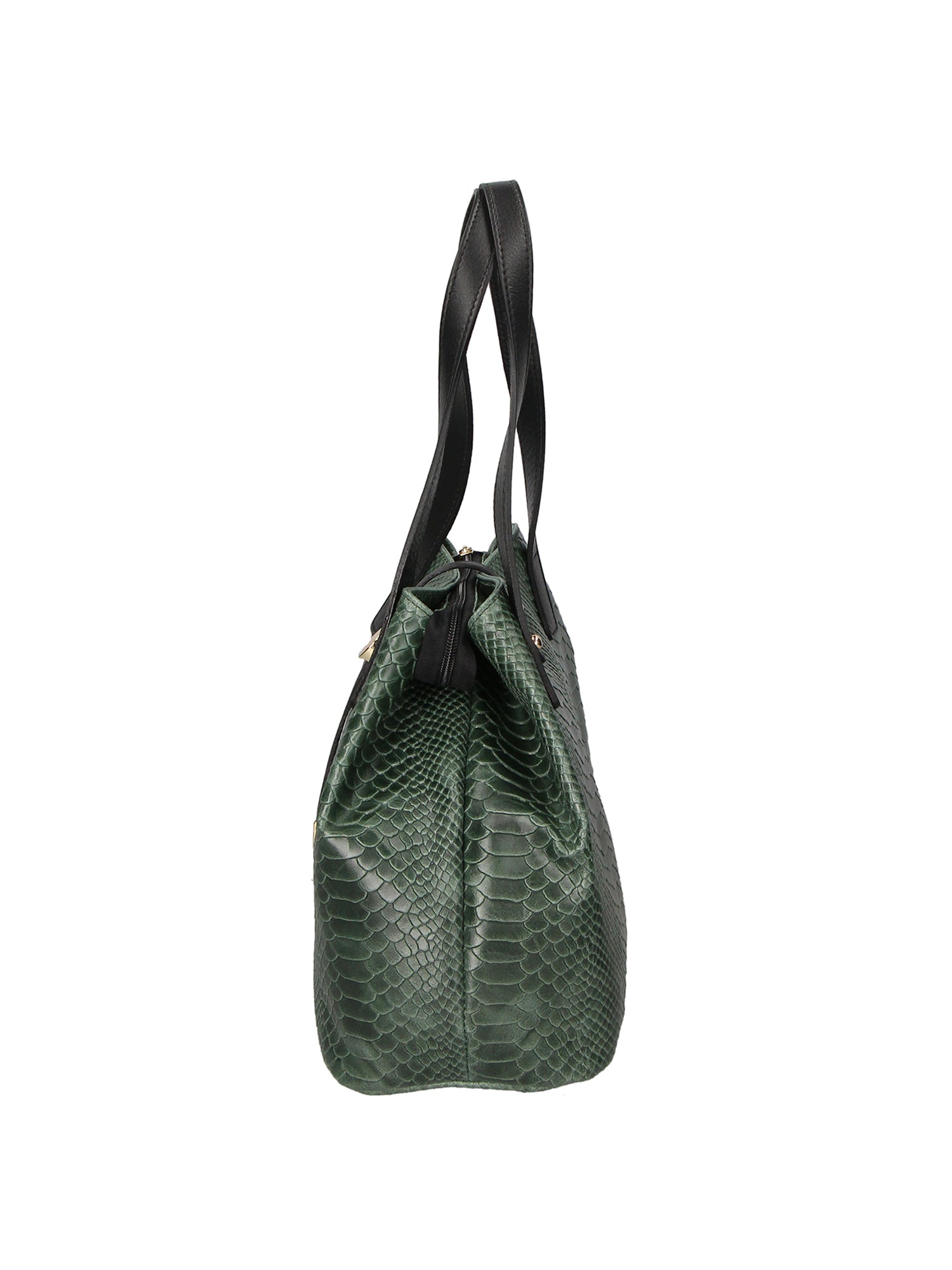Clarissa Borsa a mano da donna Vera pelle 5276-017 VERDE BOTTIGLIA Gave Lux