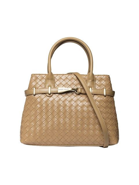 Borsa a Mano in Pelle Vegana Marrone Scuro
