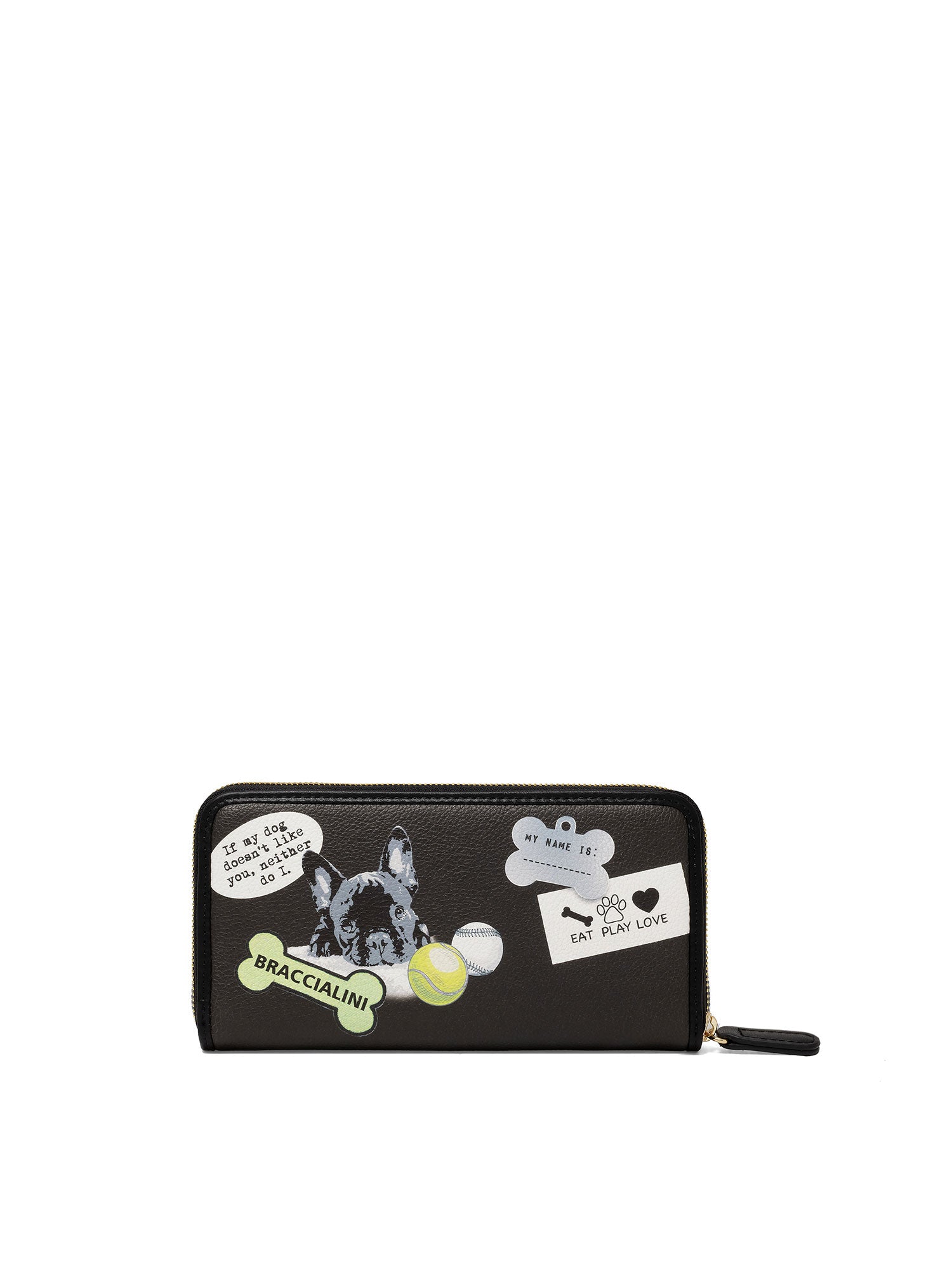 Felicia Portafoglio donna con zip Misto Poliestere + Poliuretano B16410 126CO-NERO Braccialini