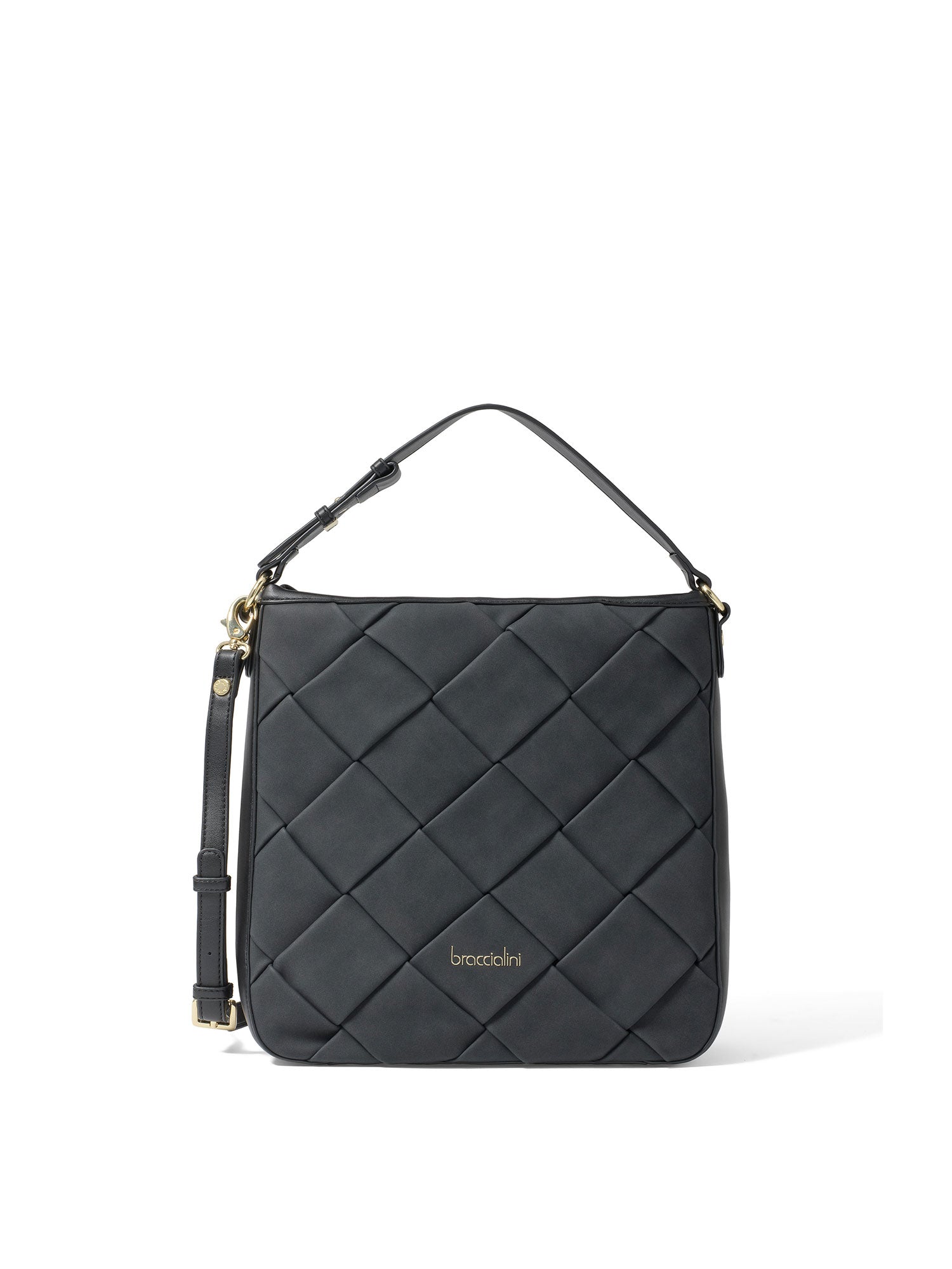Seraphina Lux Borsa a spalla da donna 100% poliuretano B17074-NERO Braccialini