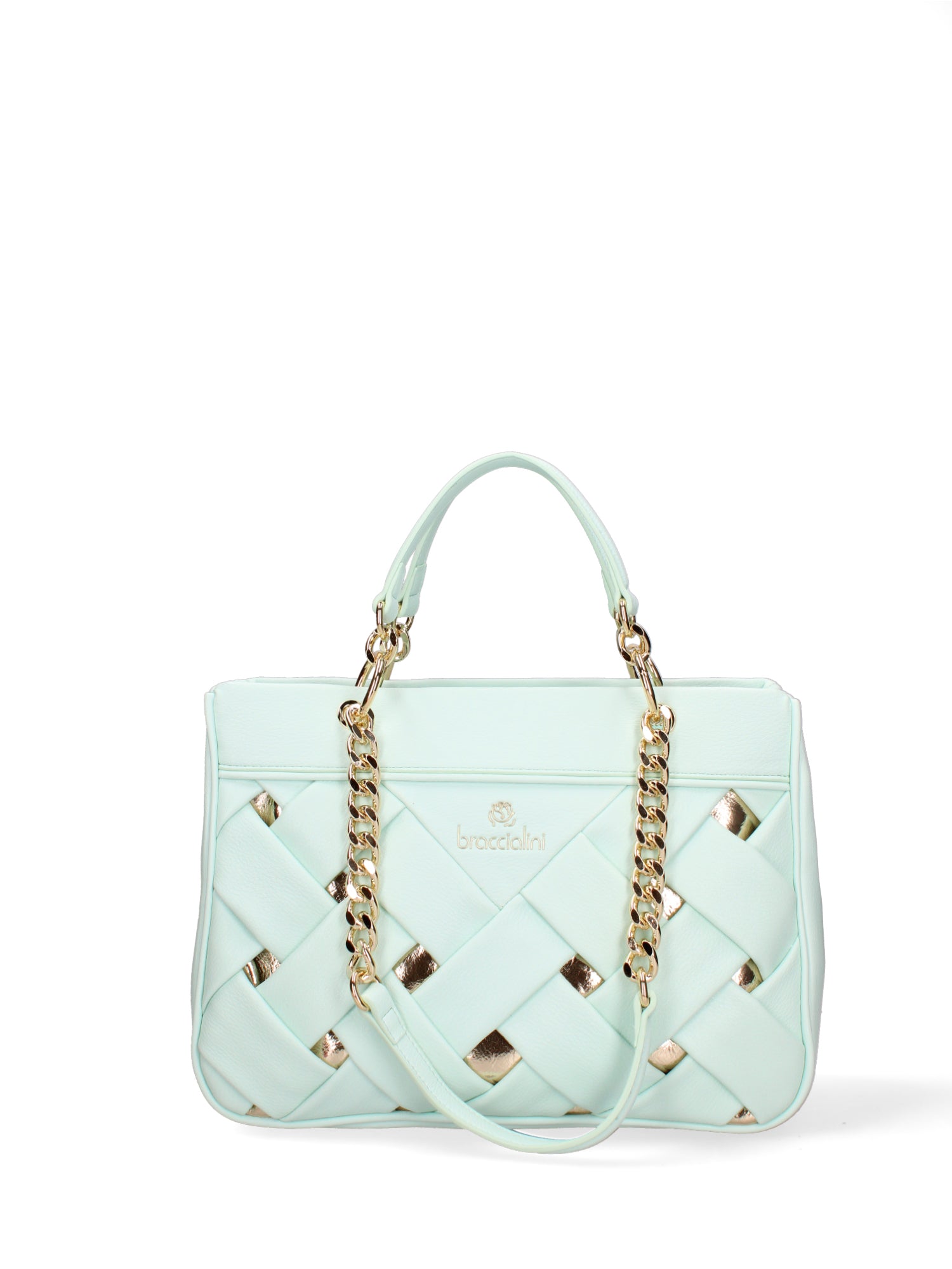 Rosalind Borsa a mano da donna 100% poliuretano B17151-CELESTE Braccialini