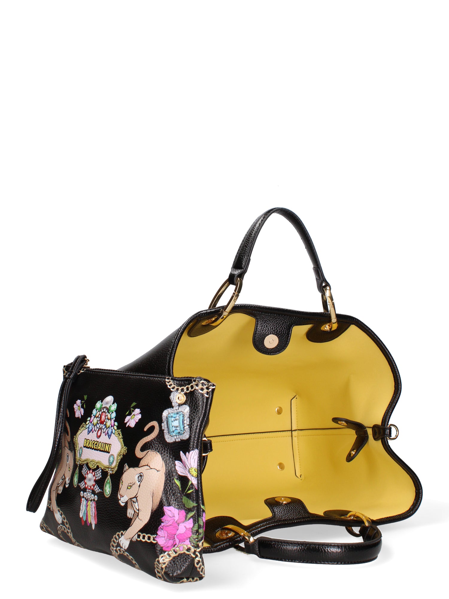 Valoria Lux Borsa a mano da donna Misto Poliestere + Poliuretano B17180GR-NERO Braccialini