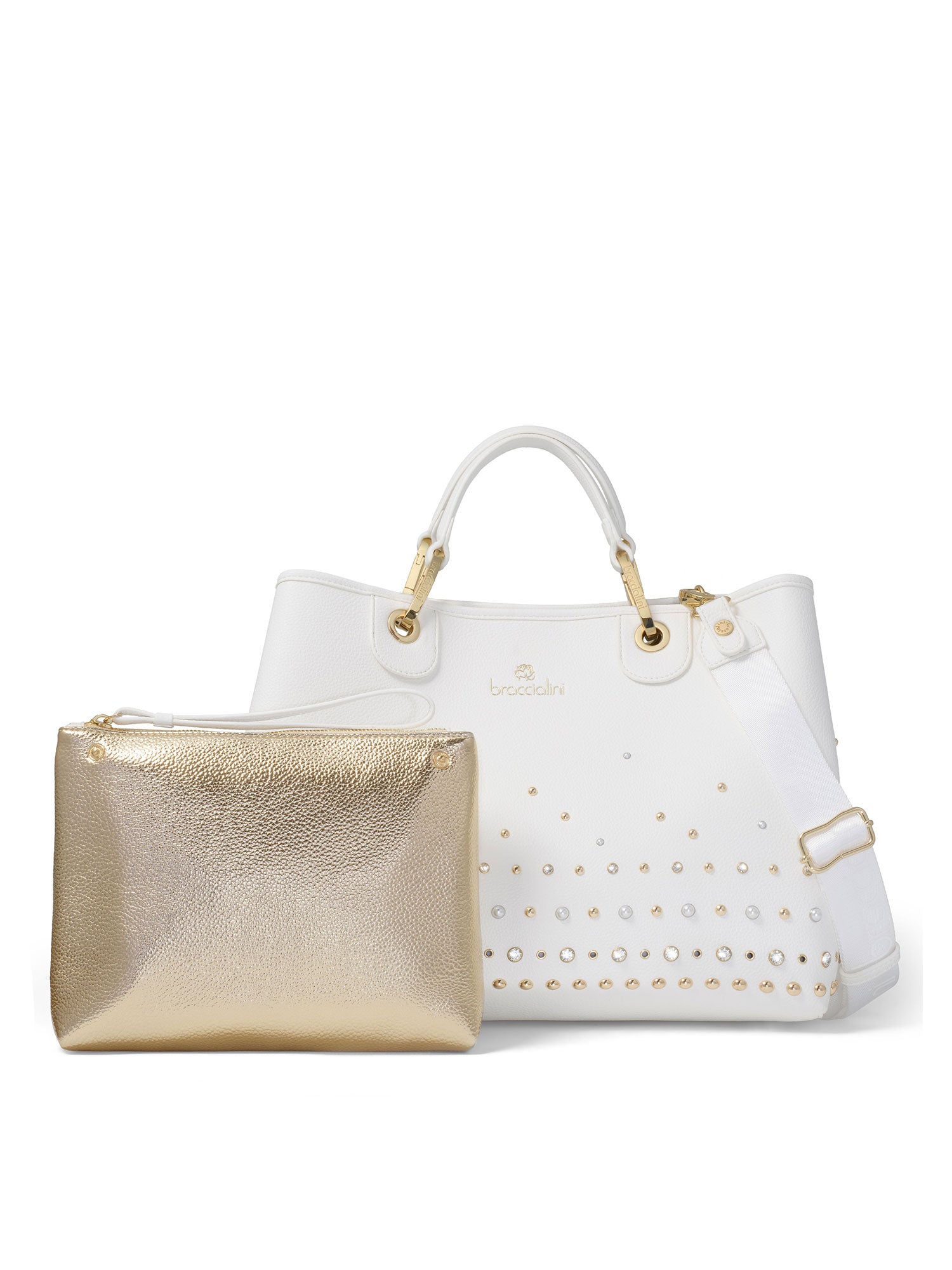 Avelia Elite Borsa a mano da donna Misto Poliestere + Poliuretano B17185-BIANCO Braccialini