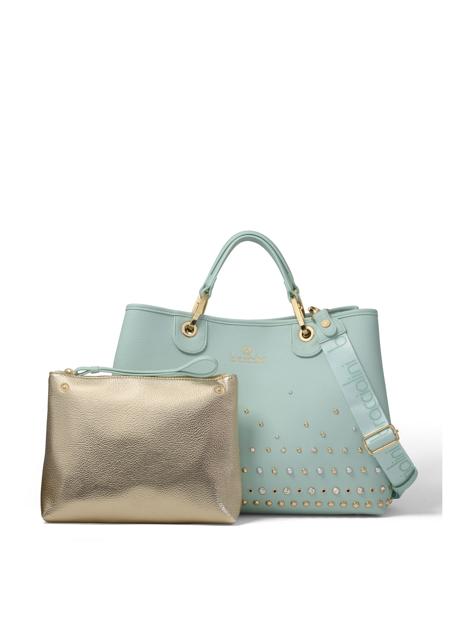 Avelia Elite Borsa a mano da donna Misto Poliestere + Poliuretano B17185-CELESTE Braccialini