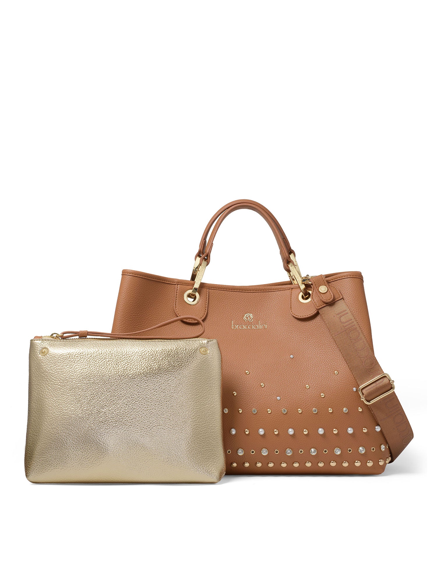 Avelia Elite Borsa a mano da donna Misto Poliestere + Poliuretano B17185-MARRONE Braccialini