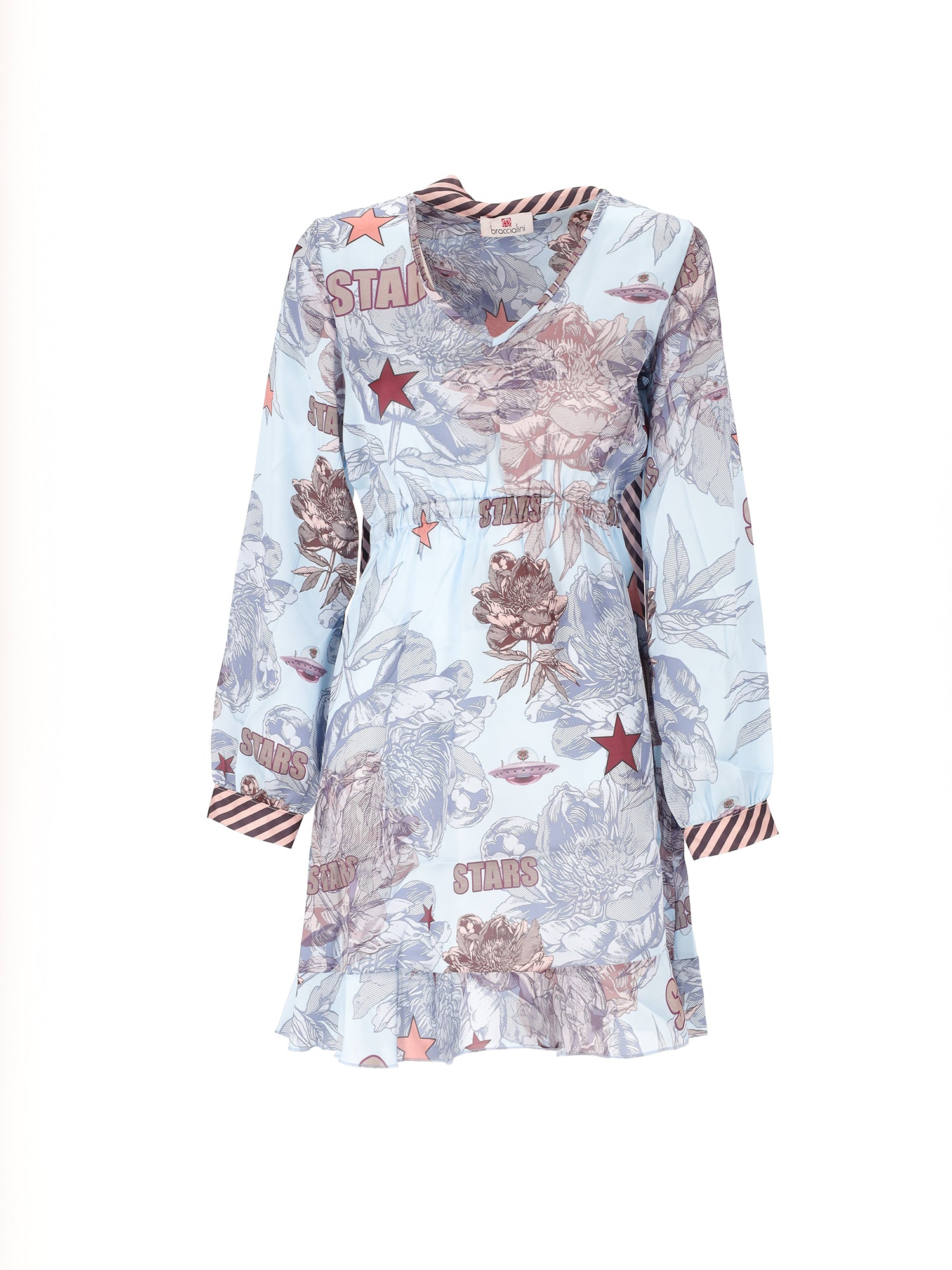 Poliestere Vestito Donna Fiordaliso Made in Italy Braccialini