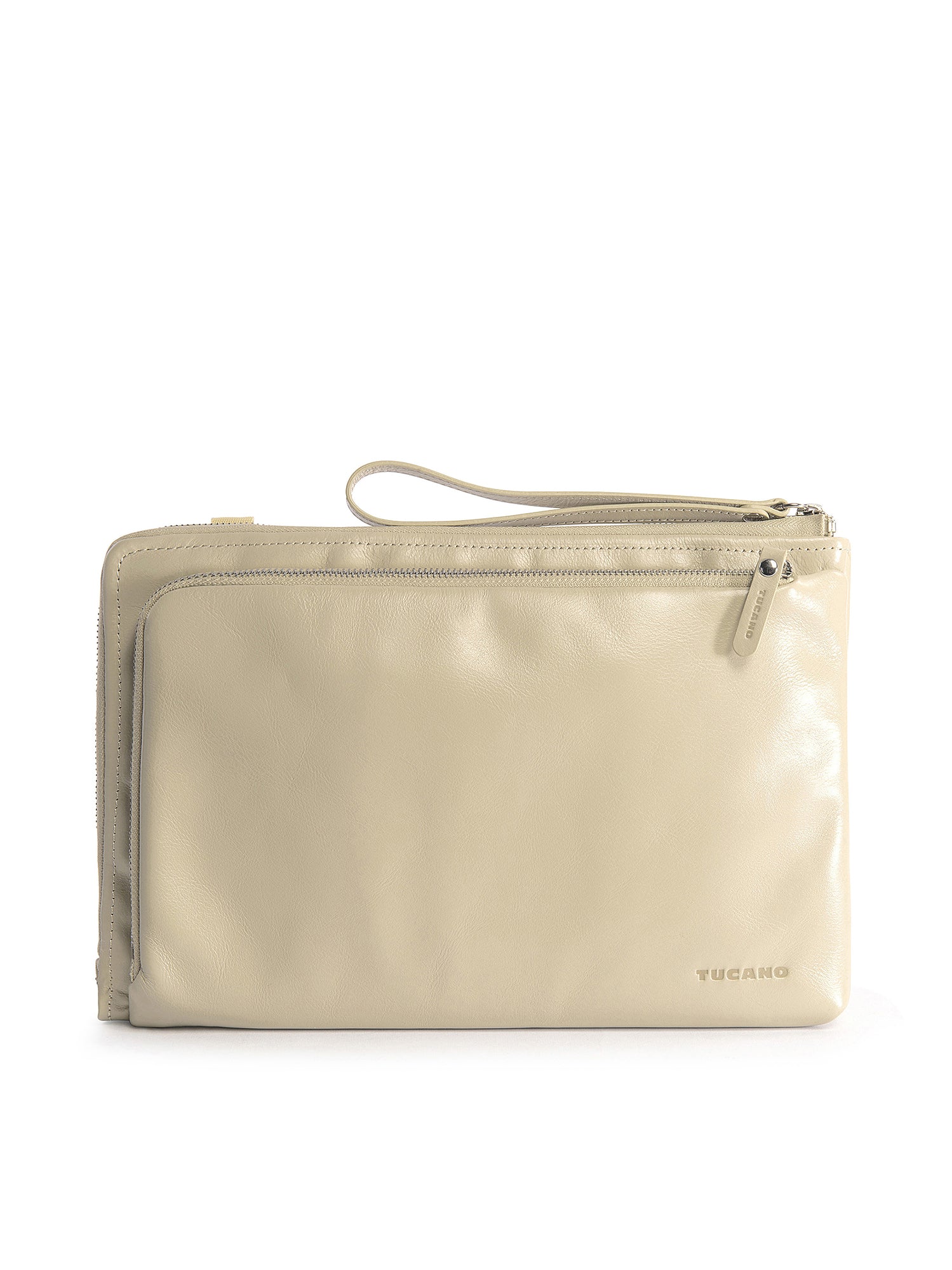 Pochette da donna in vera pelle Unisex BEL11-Bianco Tucano