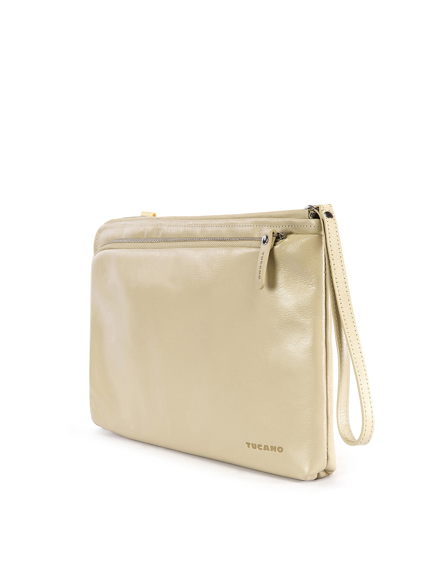 Pochette da donna in vera pelle Unisex BEL11-Bianco Tucano