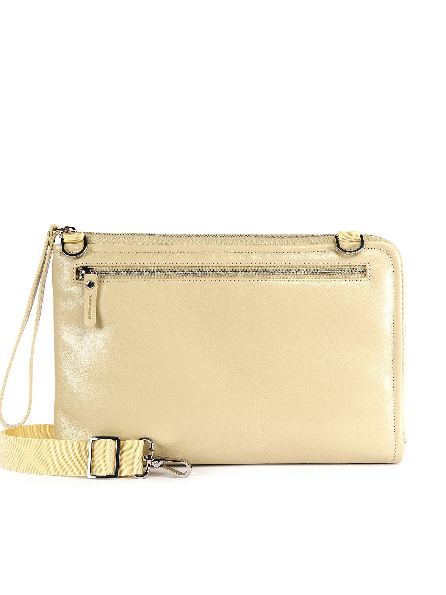 Pochette da donna in vera pelle Unisex BEL11-Bianco Tucano