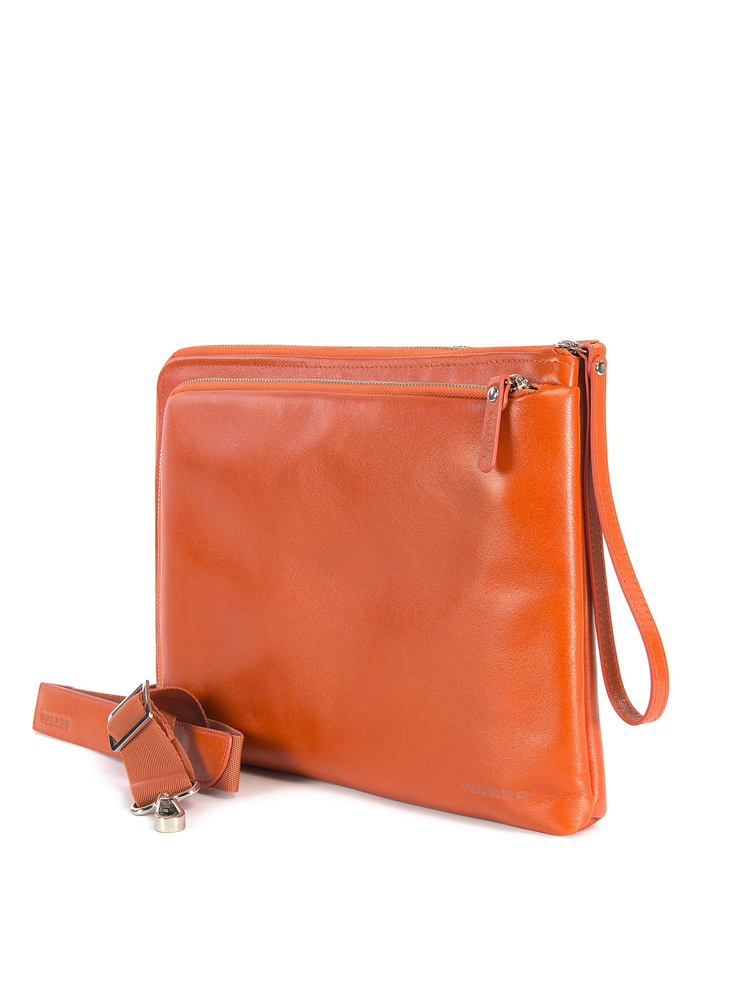 Pochette unisex in vera pelle Casual BEL13-Arancione Tucano