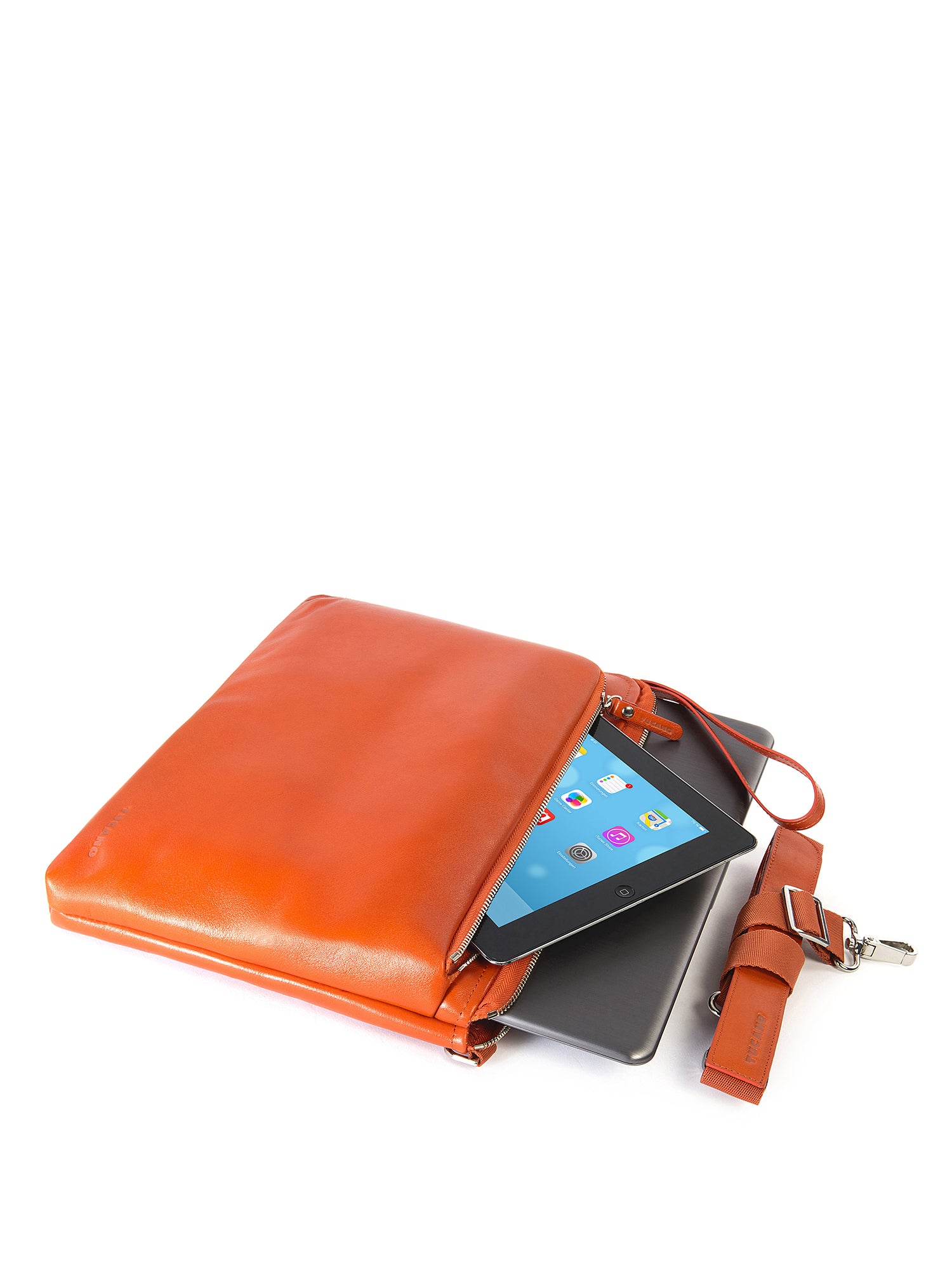 Pochette unisex in vera pelle Casual BEL13-Arancione Tucano