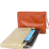 Pochette unisex in vera pelle Casual BEL13-Arancione Tucano