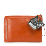 Pochette unisex in vera pelle Casual BEL13-Arancione Tucano