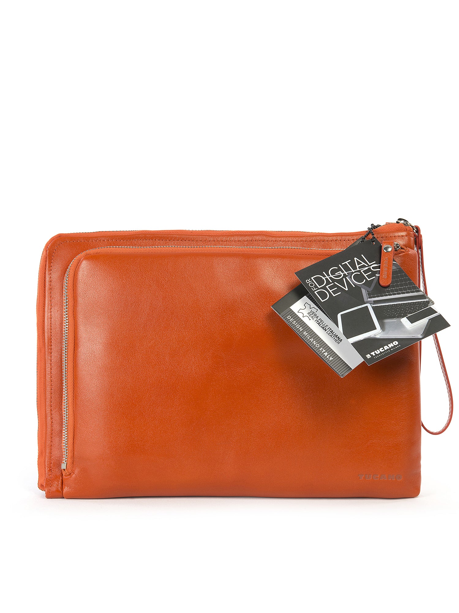 Pochette unisex in vera pelle Casual BEL13-Arancione Tucano