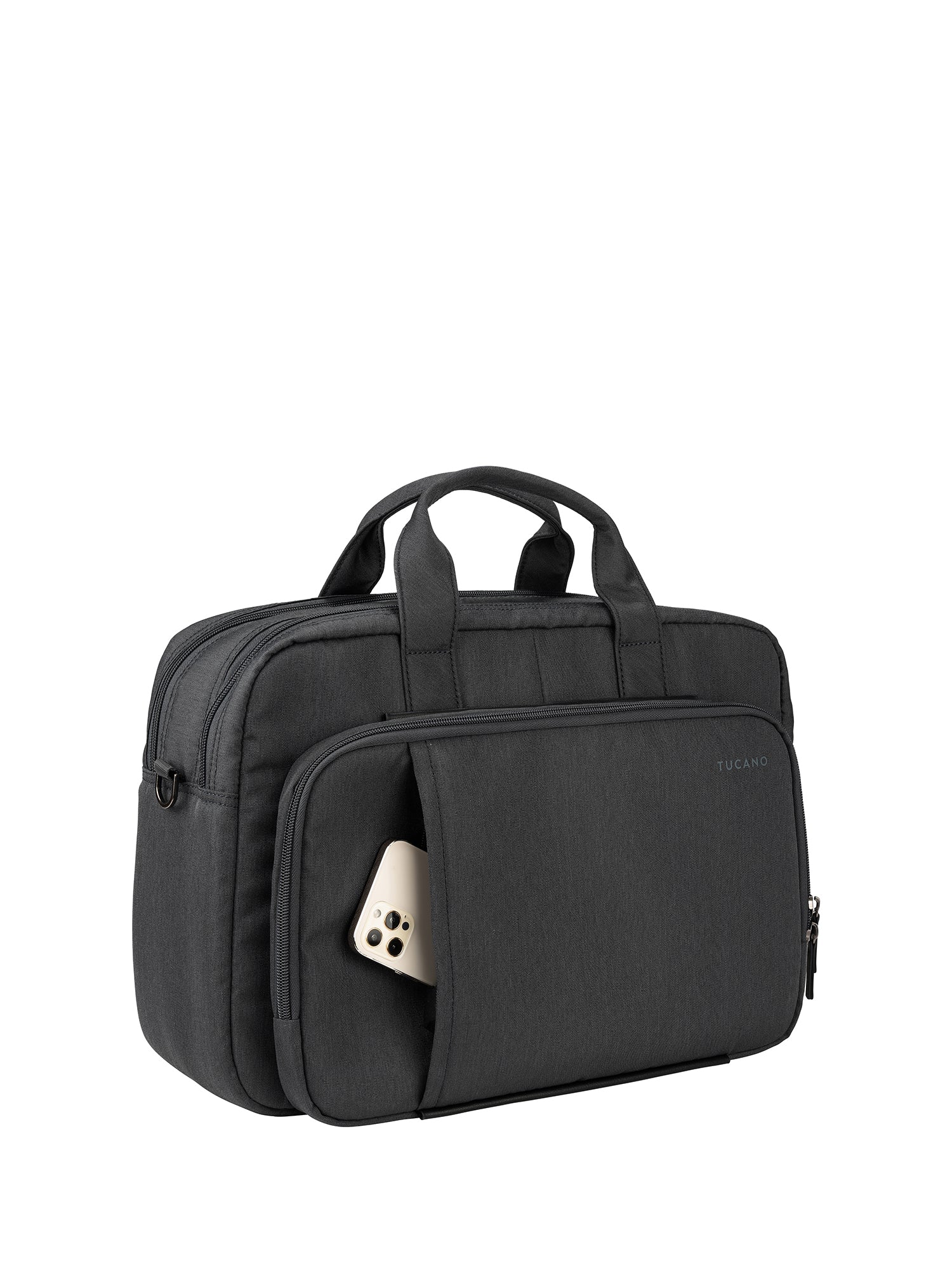 Borsa a mano unisex PET riciclato BFLASH15-Nero Tucano