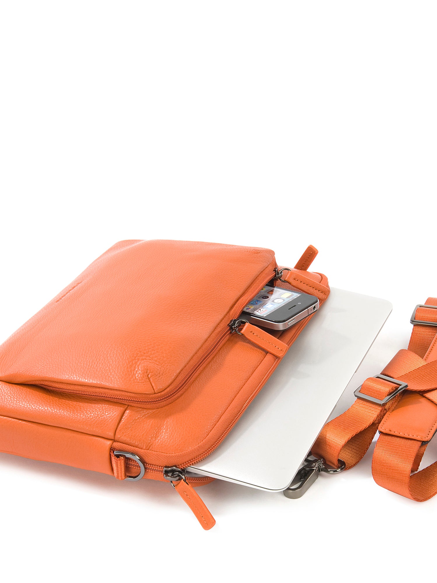 Borsa a tracolla unisex vera pelle Casual BFOP11-Arancione Tucano