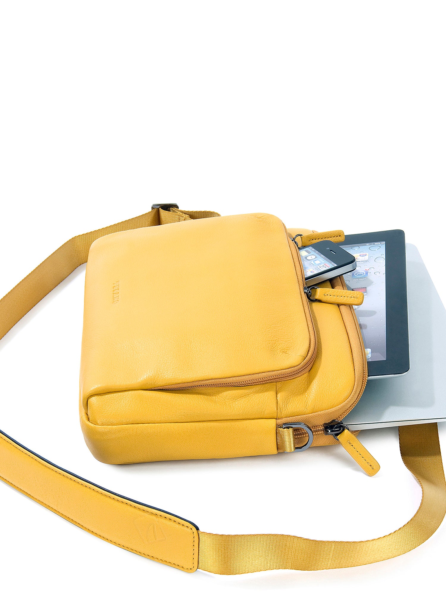 Borsa a tracolla unisex vera pelle Casual BFOP11-Giallo Tucano