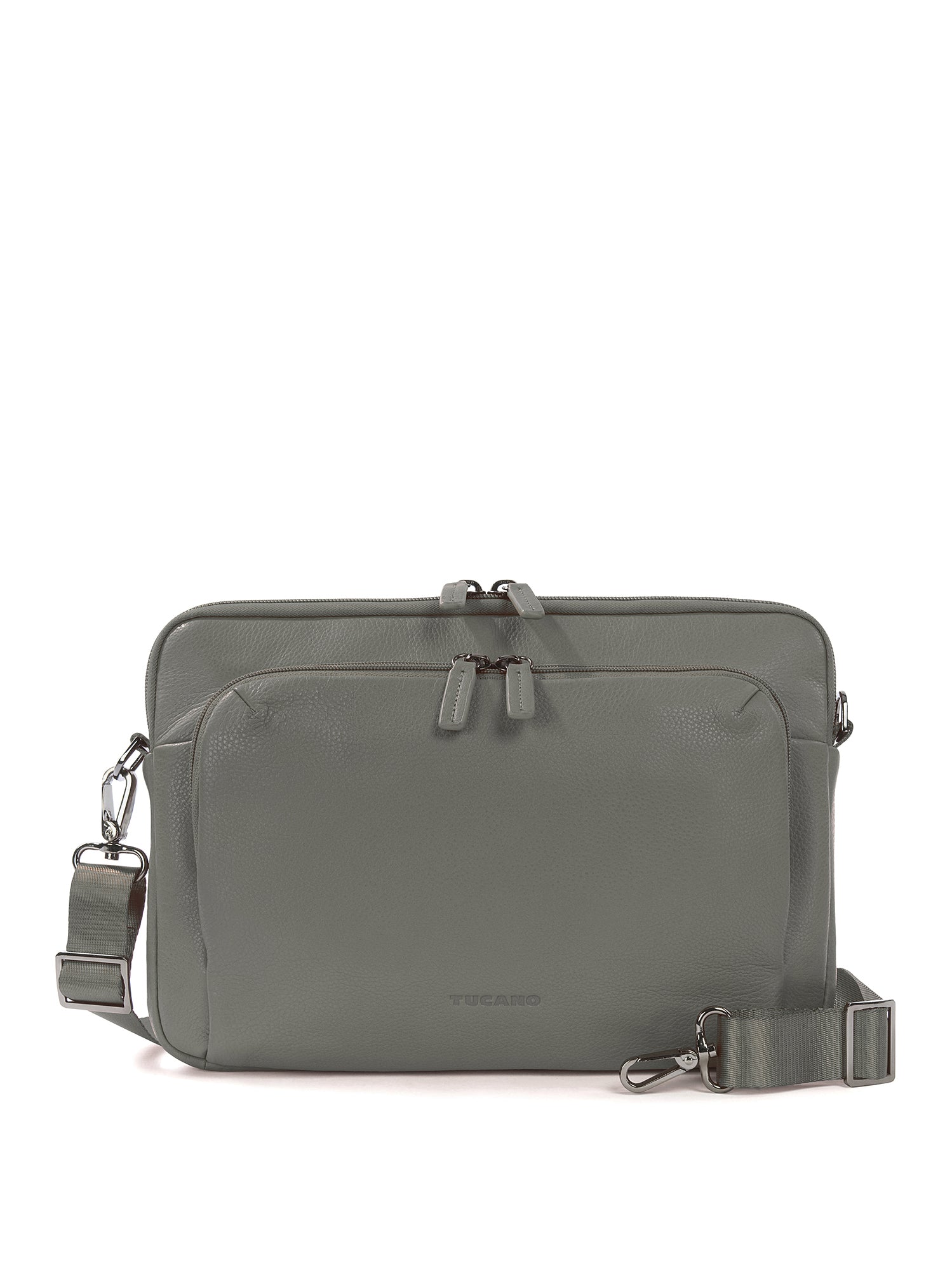 Borsa a tracolla unisex vera pelle Casual BFOP11-Grigio Tucano