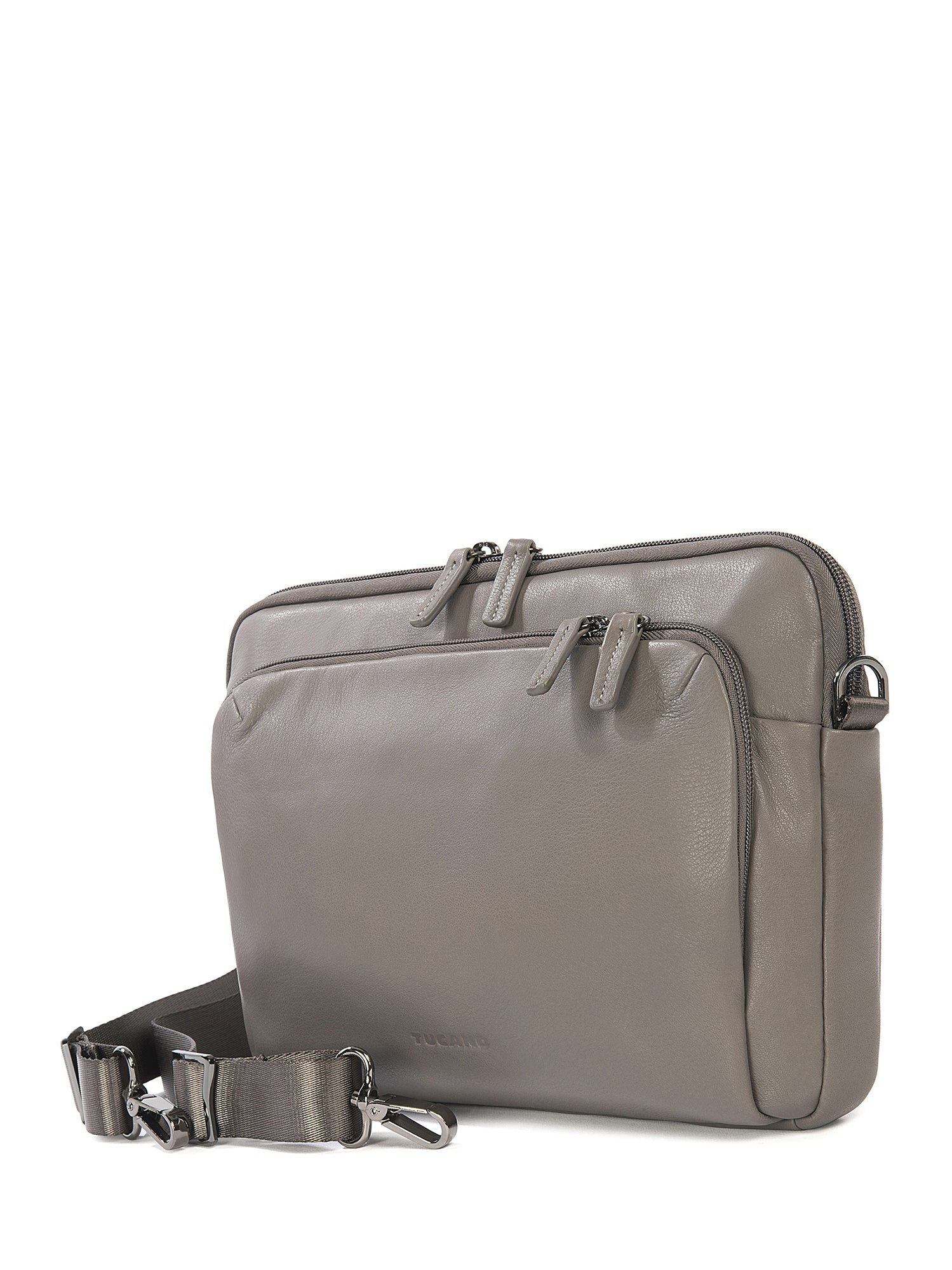 Borsa a tracolla unisex vera pelle Casual BFOP11-Grigio Tucano