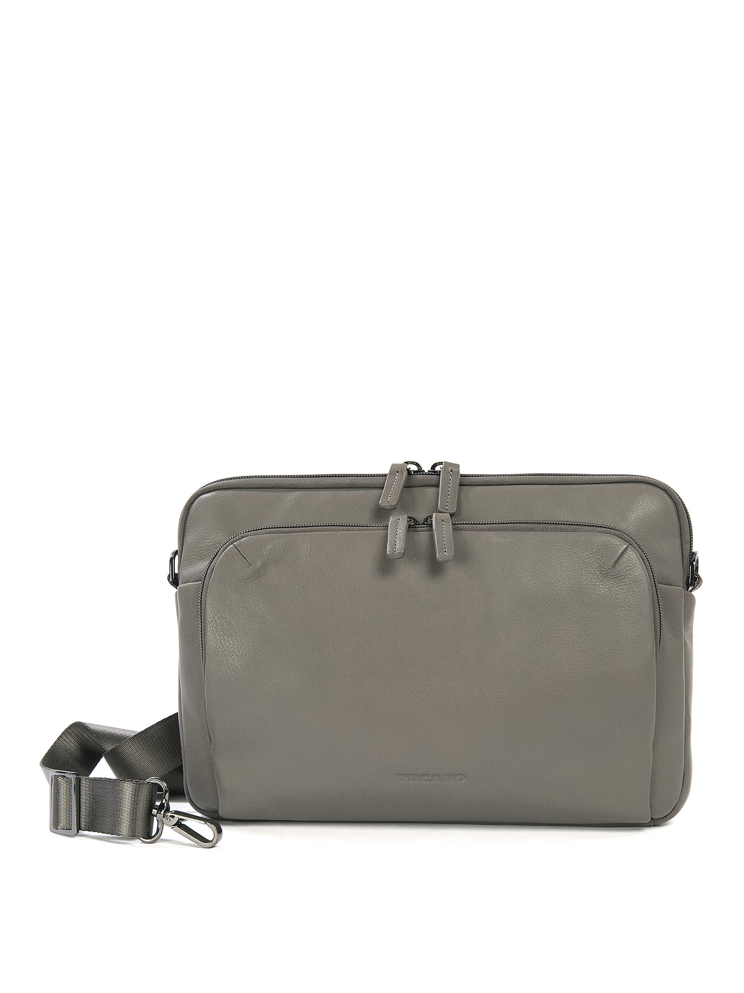 Borsa a tracolla unisex vera pelle Casual BFOP11-Grigio Tucano