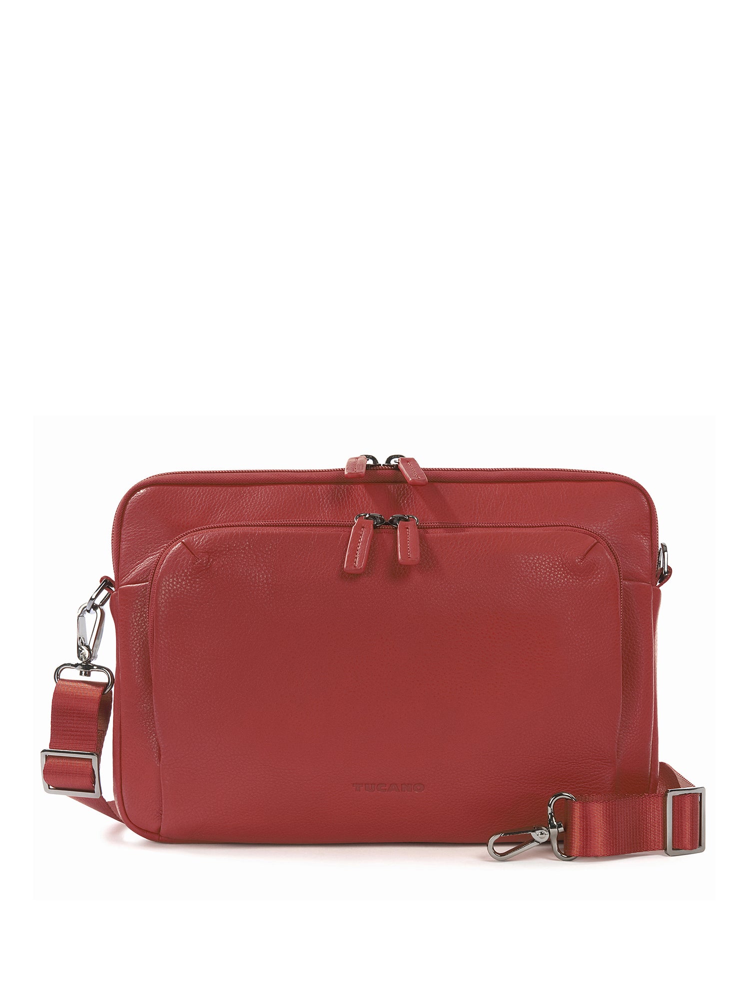 Borsa a tracolla unisex vera pelle Casual BFOP11-Rosso Tucano
