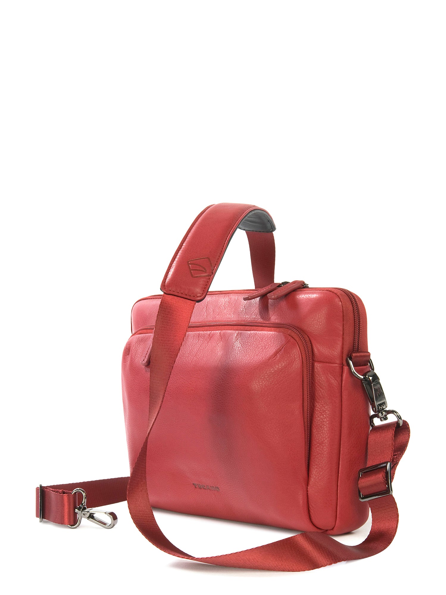 Borsa a tracolla unisex vera pelle Casual BFOP11-Rosso Tucano
