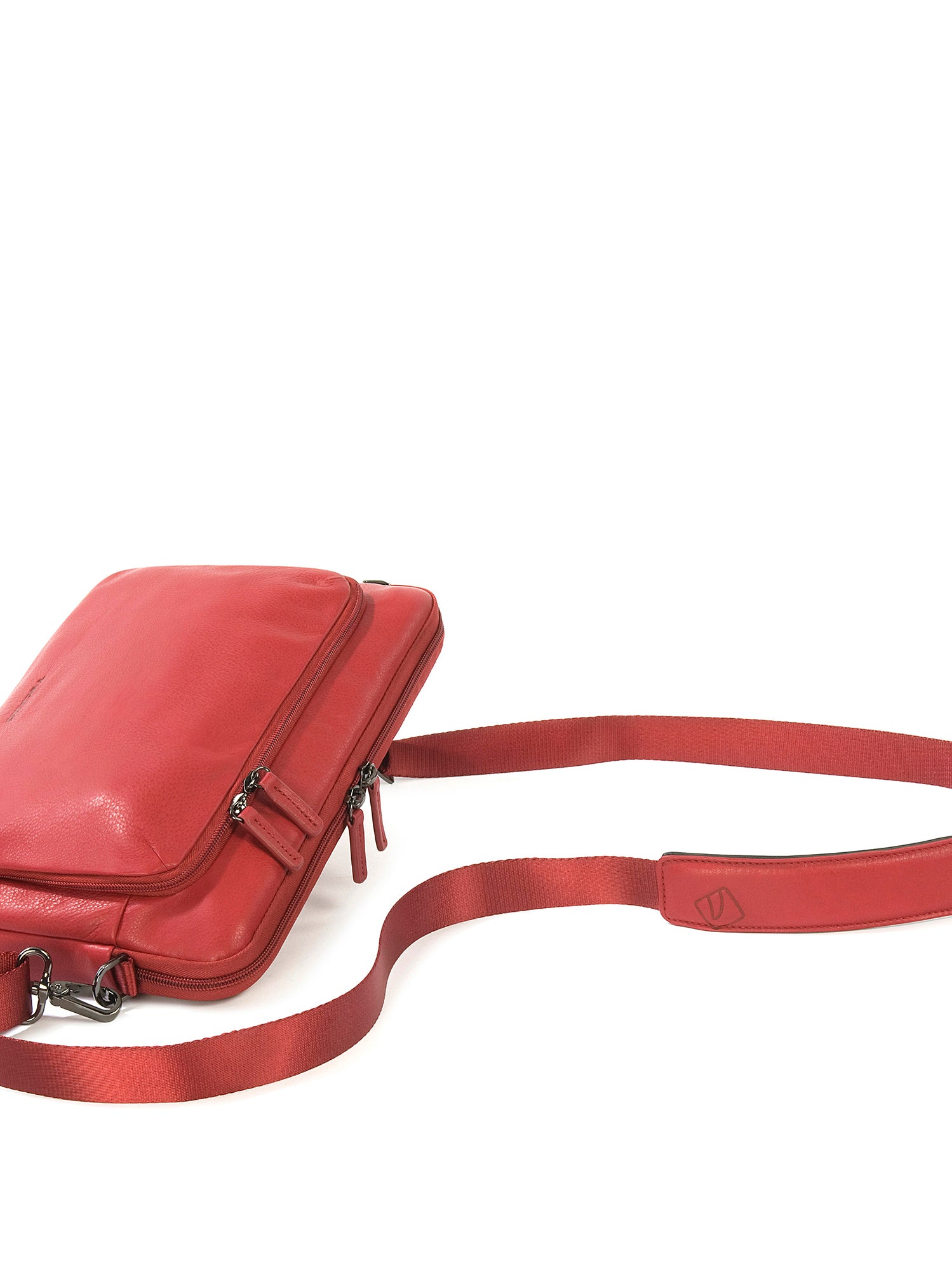 Borsa a tracolla unisex vera pelle Casual BFOP11-Rosso Tucano