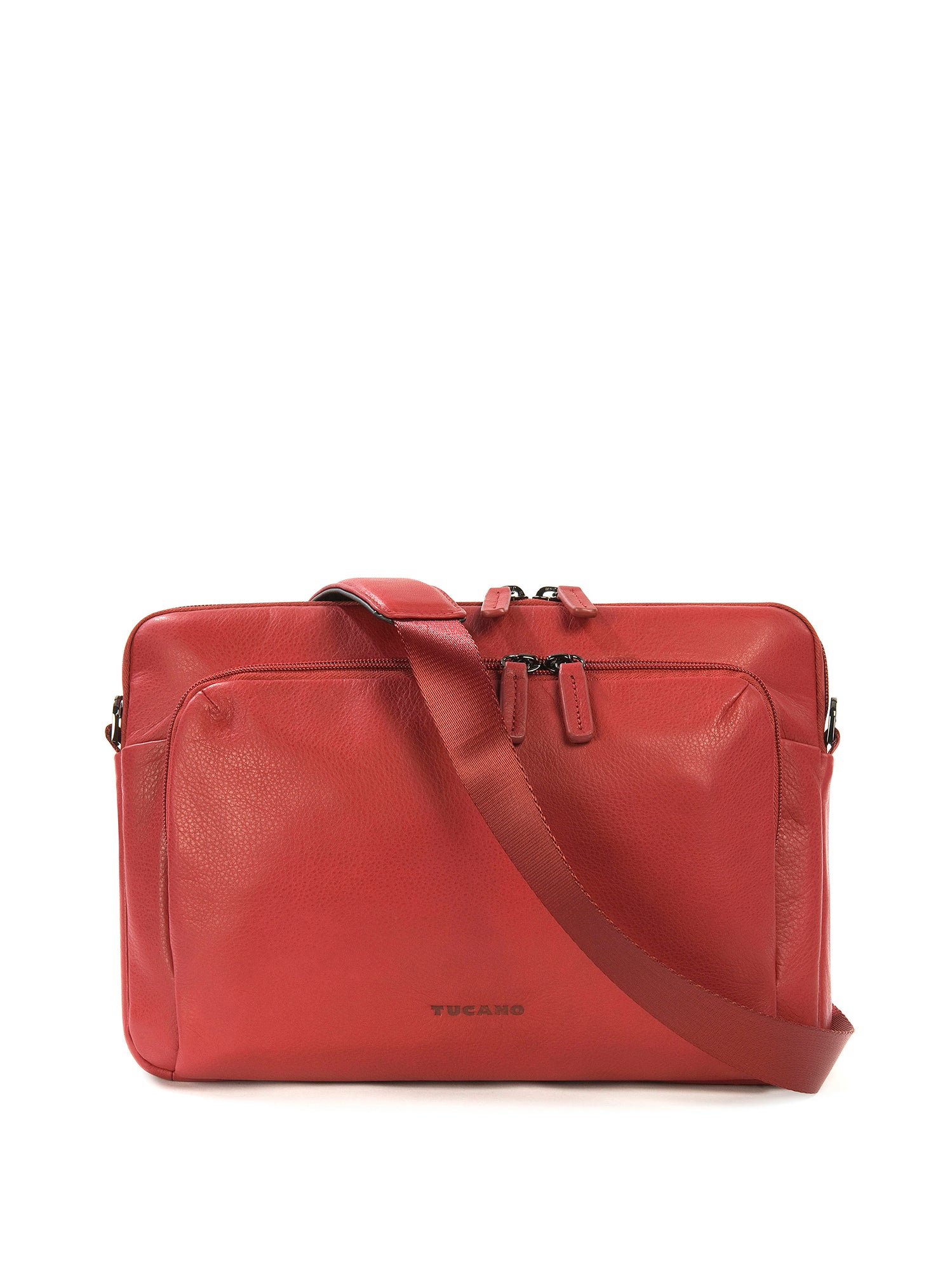 Borsa a tracolla unisex vera pelle Casual BFOP11-Rosso Tucano