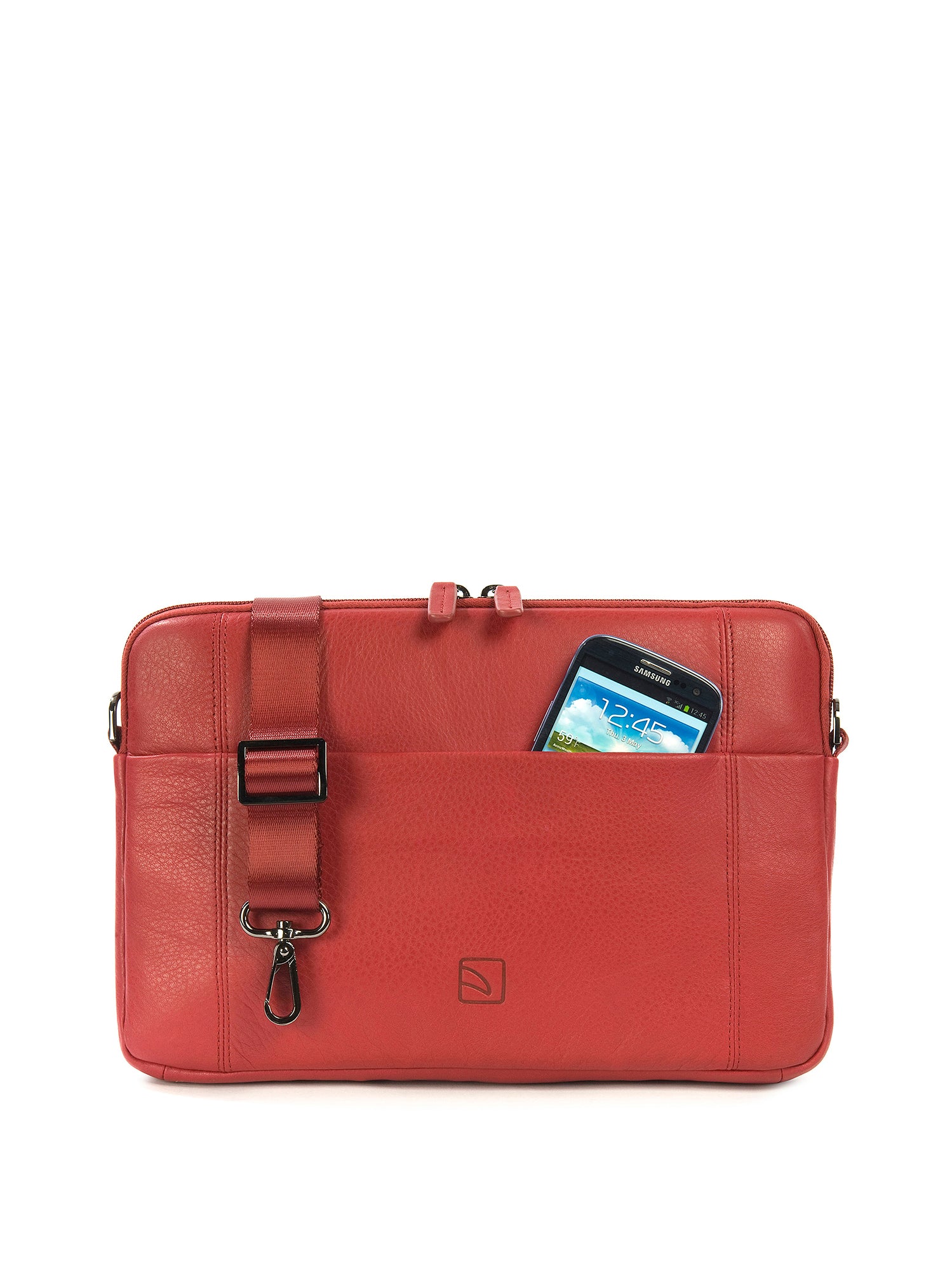Borsa a tracolla unisex vera pelle Casual BFOP11-Rosso Tucano