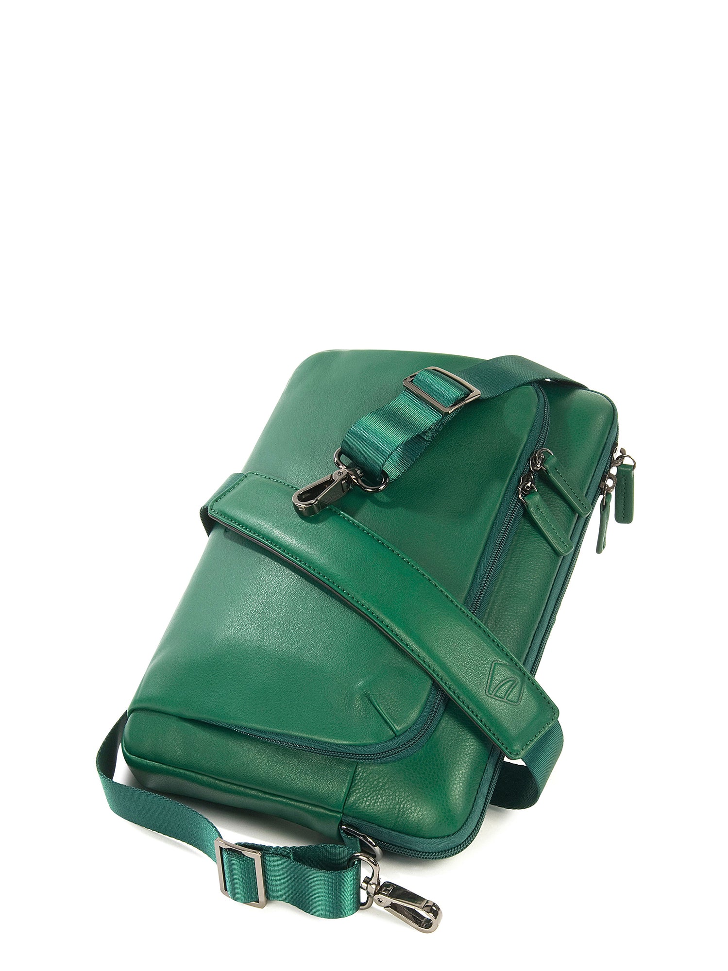 Borsa a tracolla unisex vera pelle Casual BFOP11-Verde Tucano