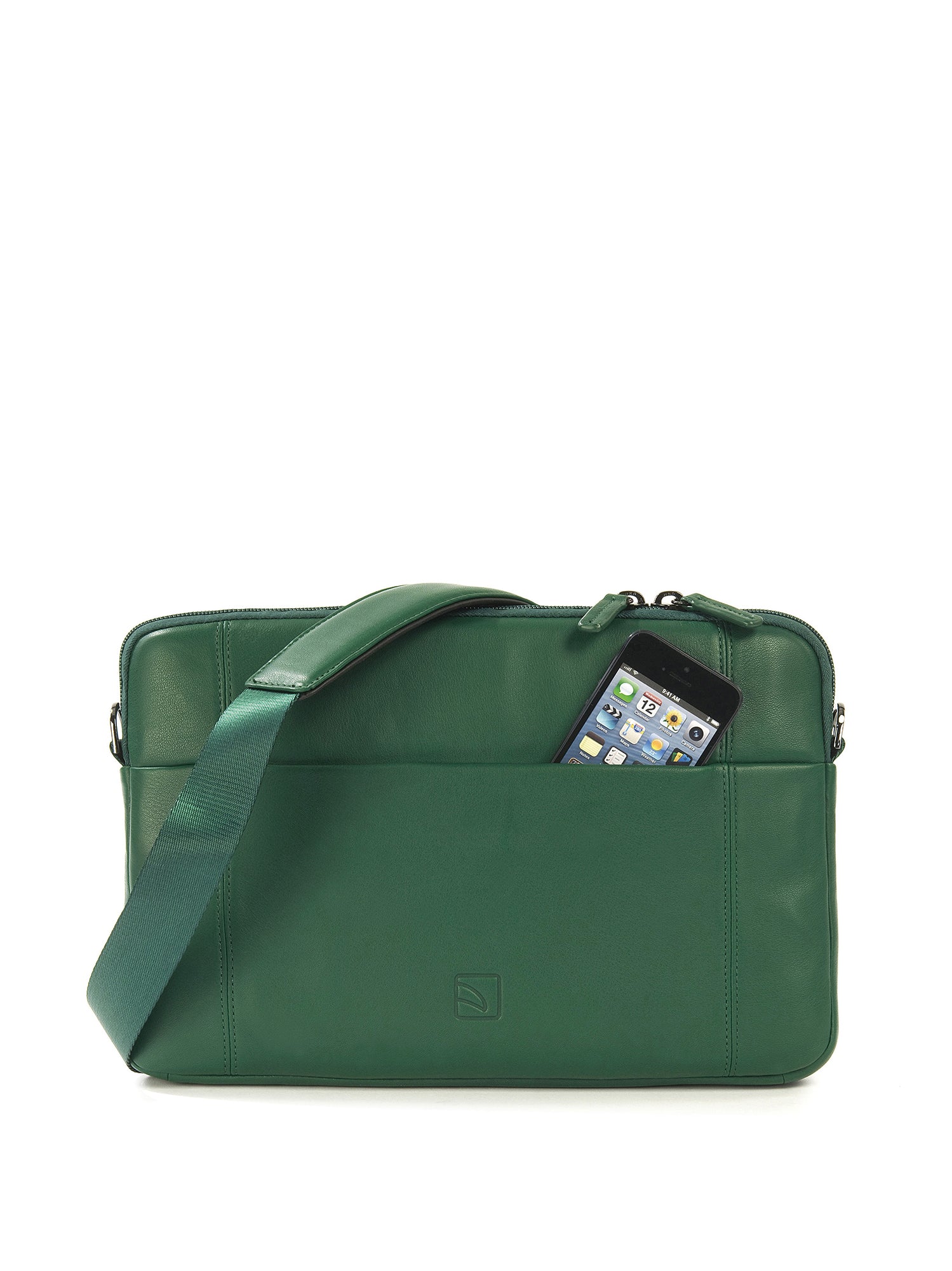 Borsa a tracolla unisex vera pelle Casual BFOP11-Verde Tucano