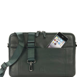 Borsa a tracolla unisex vera pelle Casual BFOP11-Verde Scuro Tucano