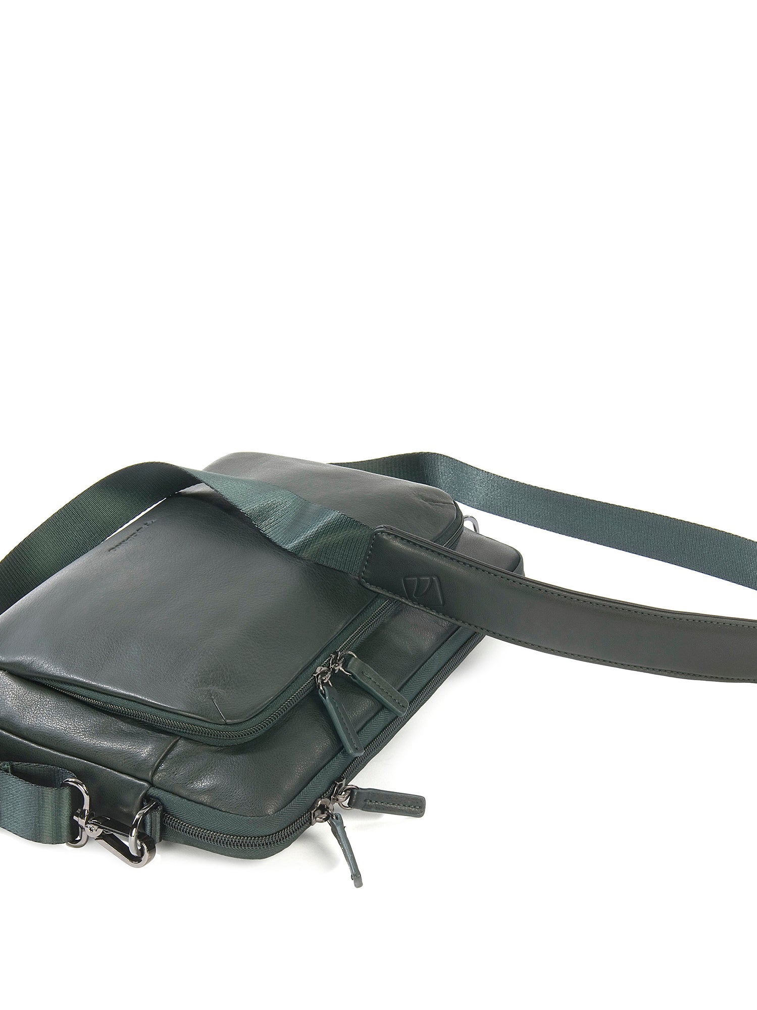 Borsa a tracolla unisex vera pelle Casual BFOP13-Verde scuro Tucano