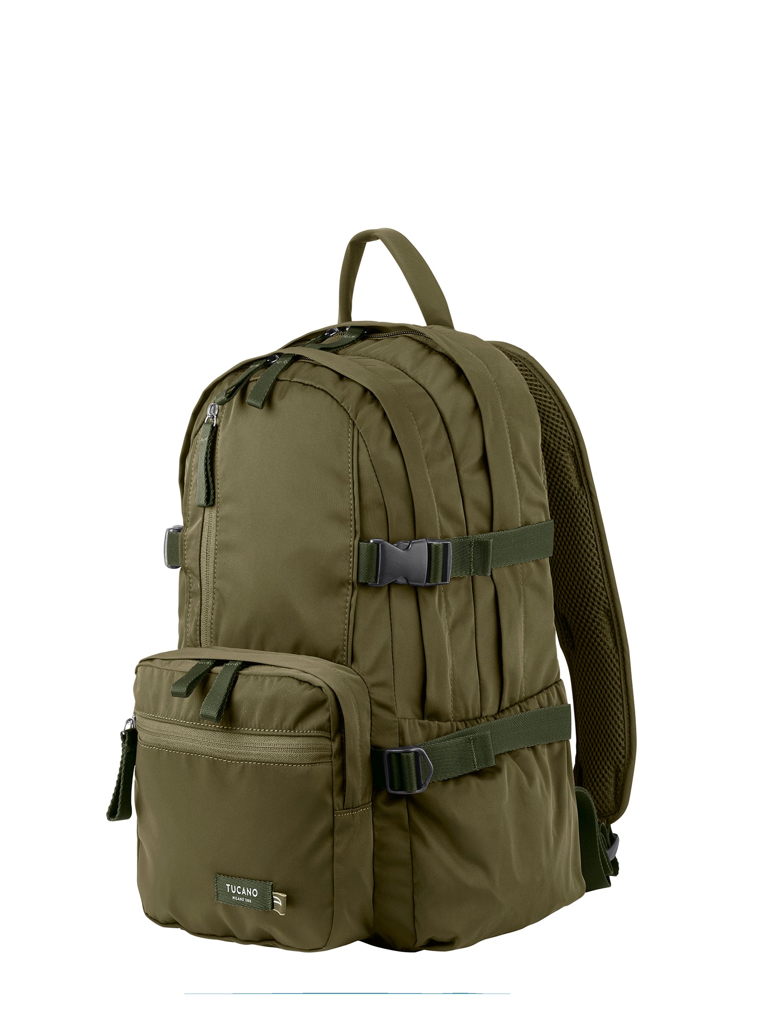 Zaino Unisex in PET Riciclato Casual BKDES15-Verde militare Tucano