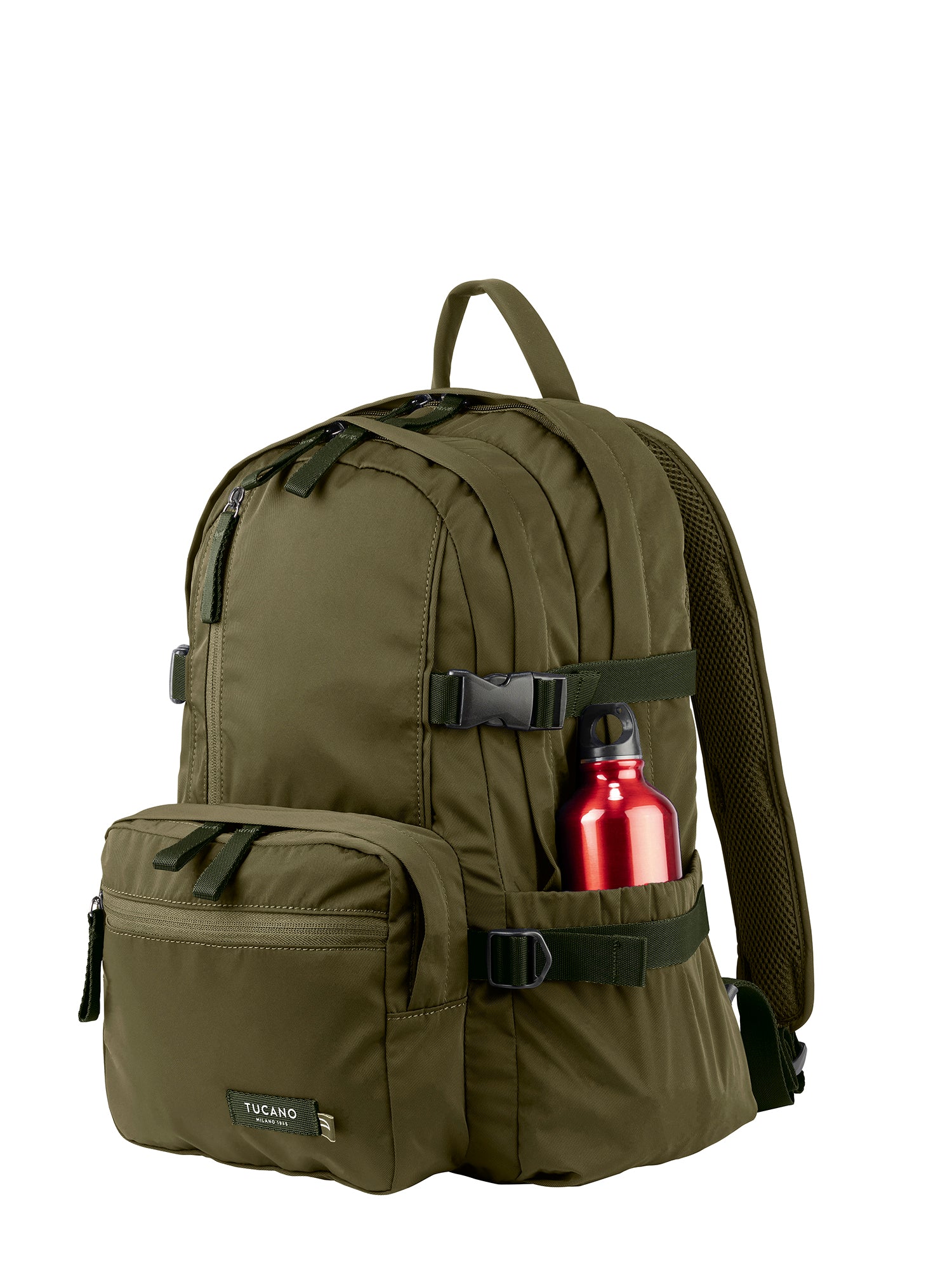 Zaino Unisex in PET Riciclato Casual BKDES15-Verde militare Tucano