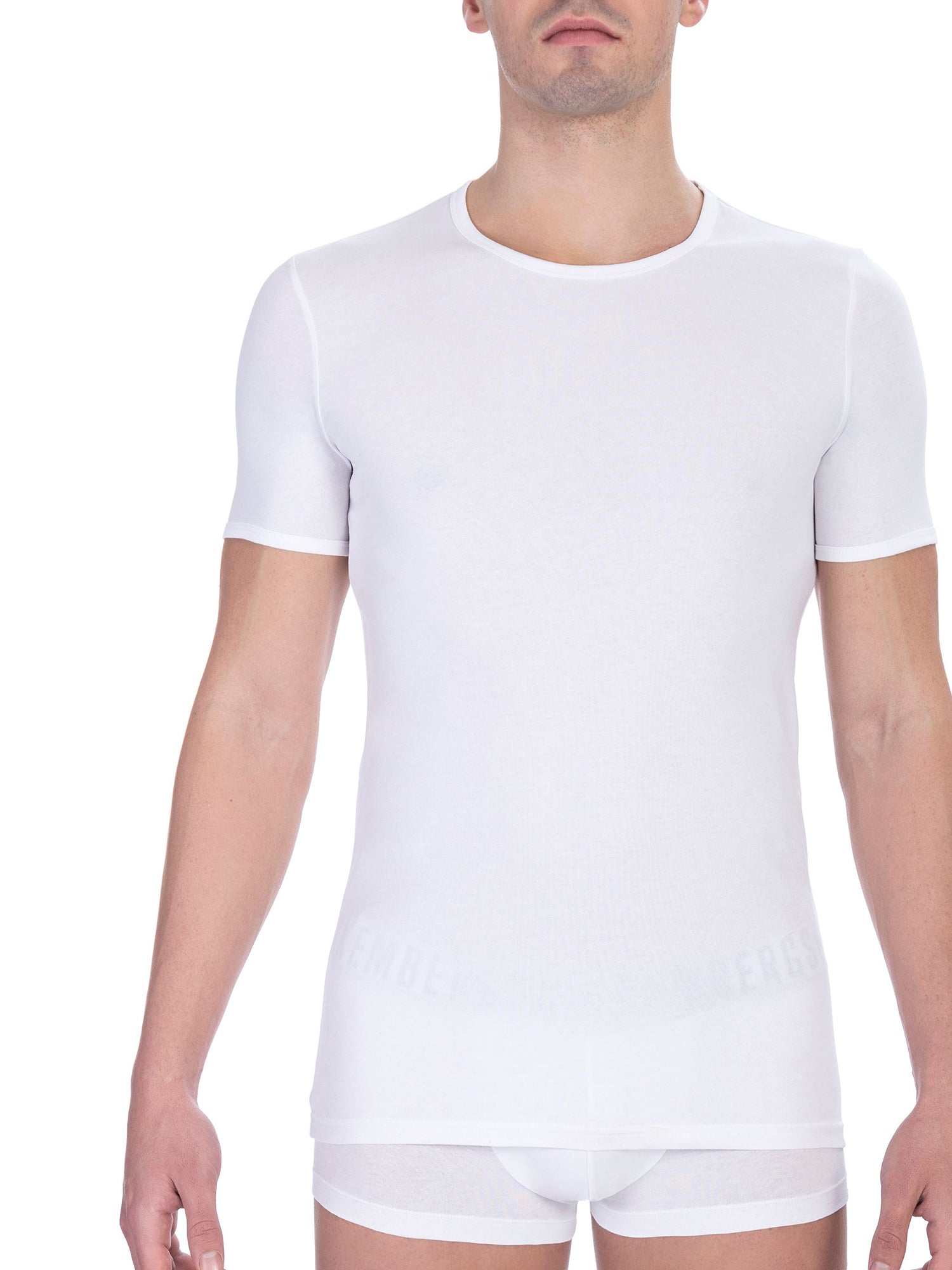 T-shirt da uomo Misto Cotton + Elastane - T-Shirt | secretrend | BKK1UTS01BI-WHITE-M
