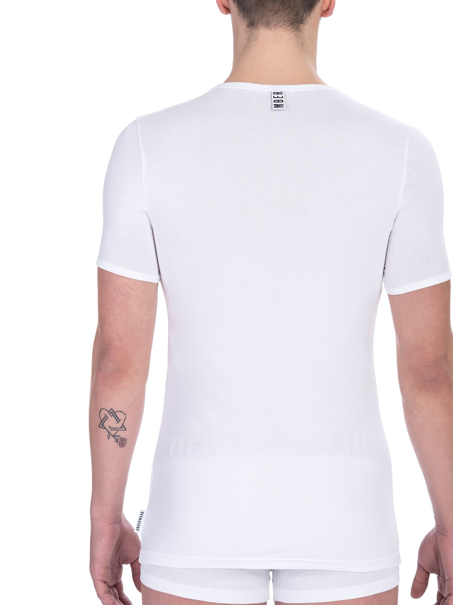 T-shirt da uomo Misto Cotton + Elastane - T-Shirt | secretrend | BKK1UTS01BI-WHITE-S